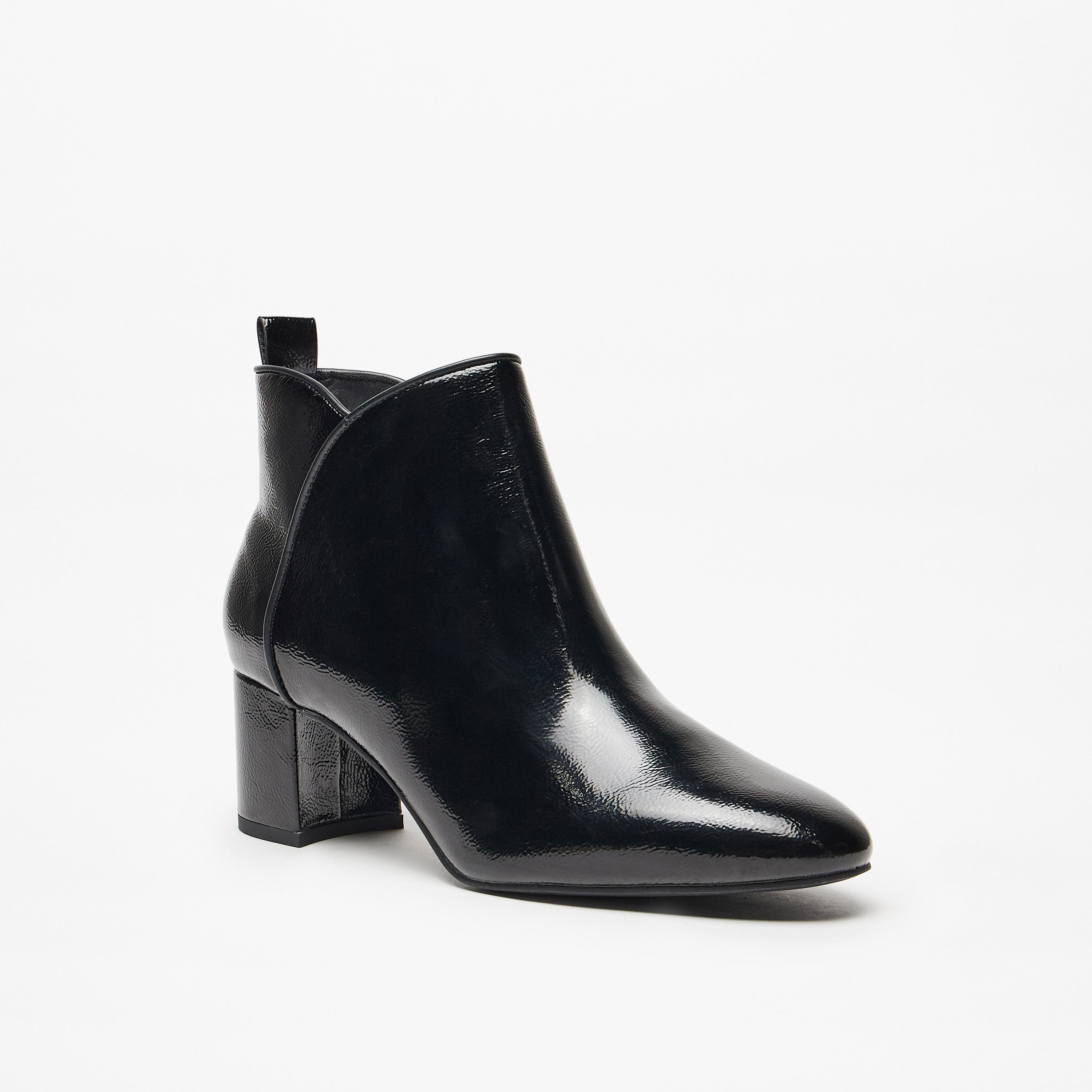 Celeste Women's Solid Ankle Boots with Block Heel and Zip Closure-women-shoes-boots-image-1