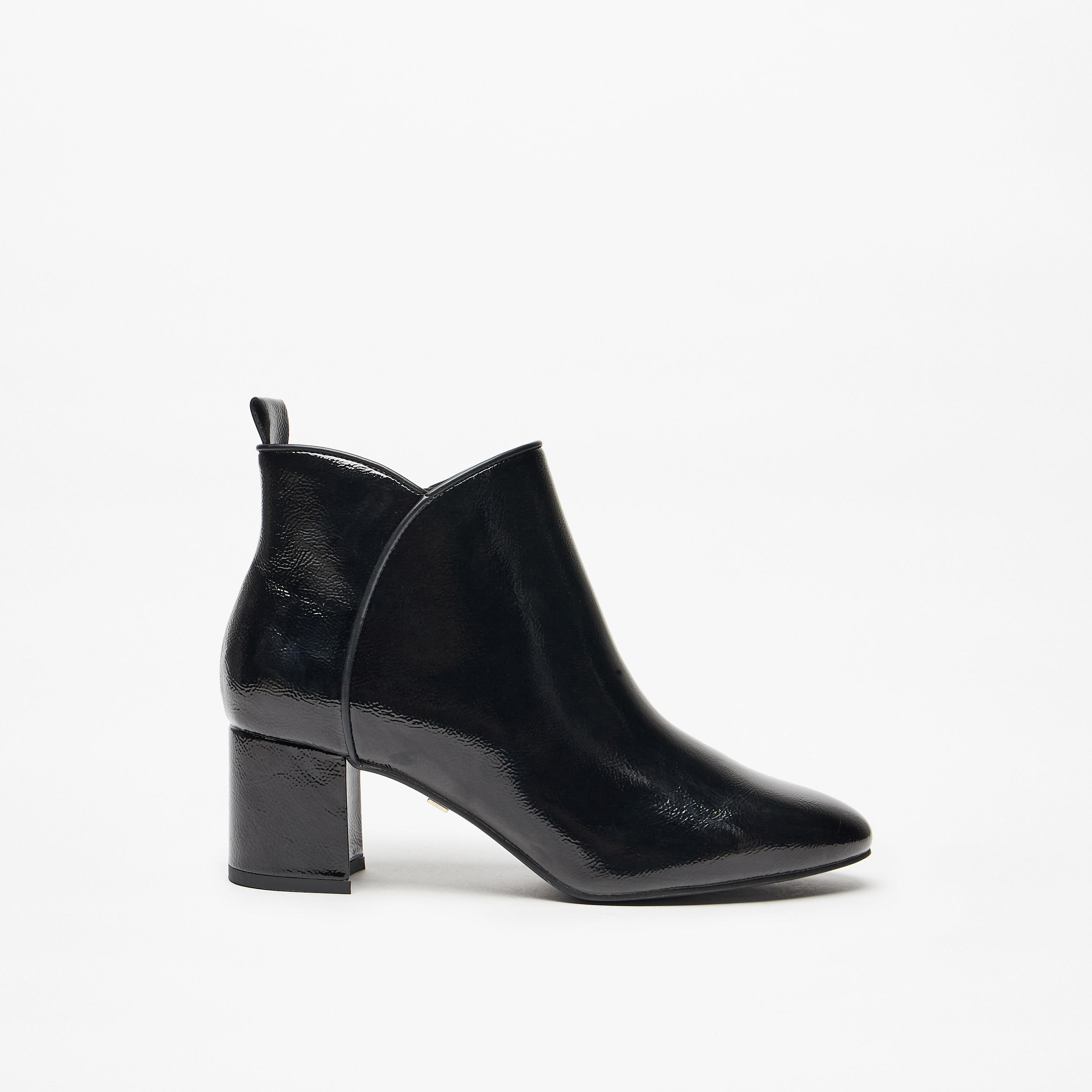 Celeste Women's Solid Ankle Boots with Block Heel and Zip Closure-women-shoes-boots-image-3