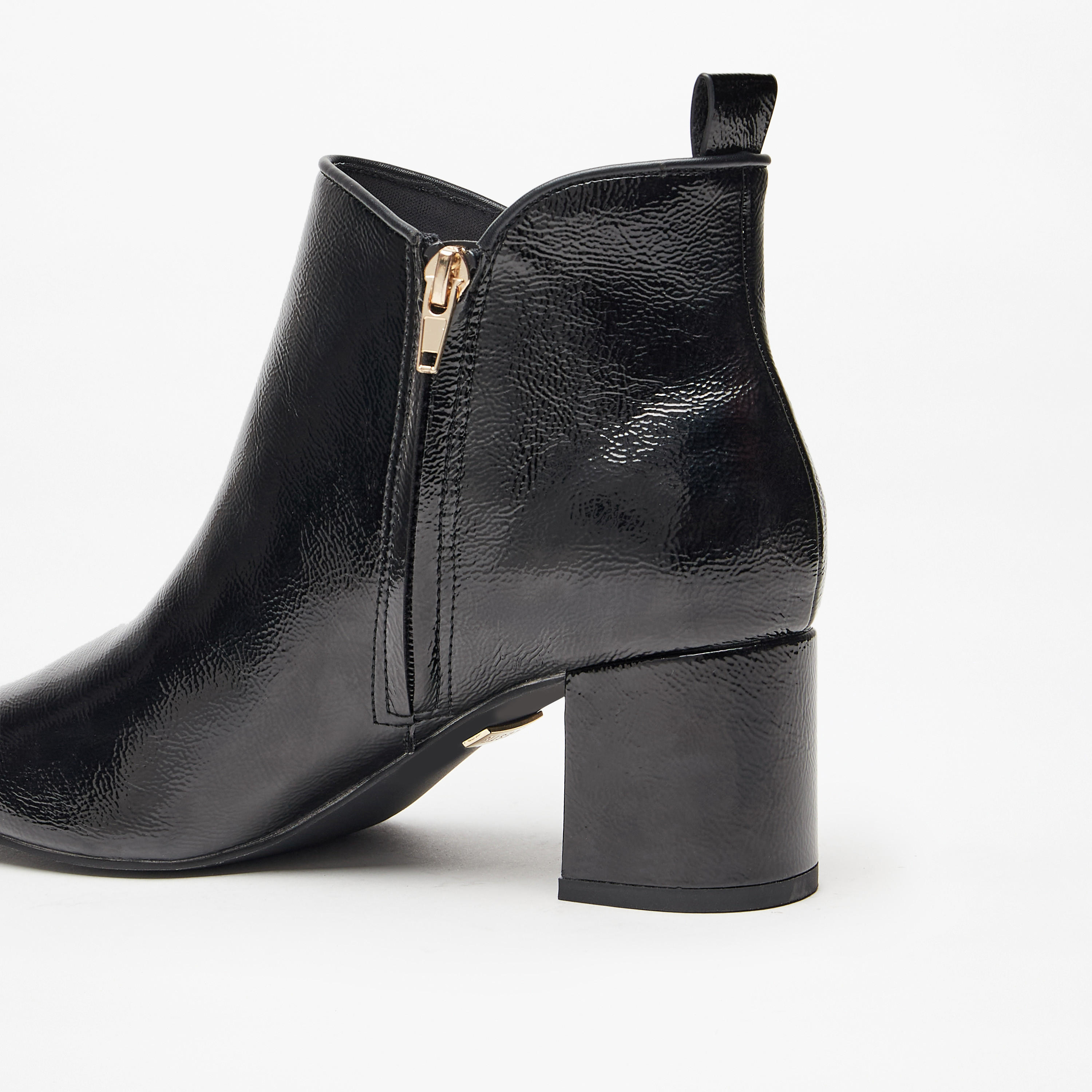 Celeste Women's Solid Ankle Boots with Block Heel and Zip Closure-women-shoes-boots-image-5