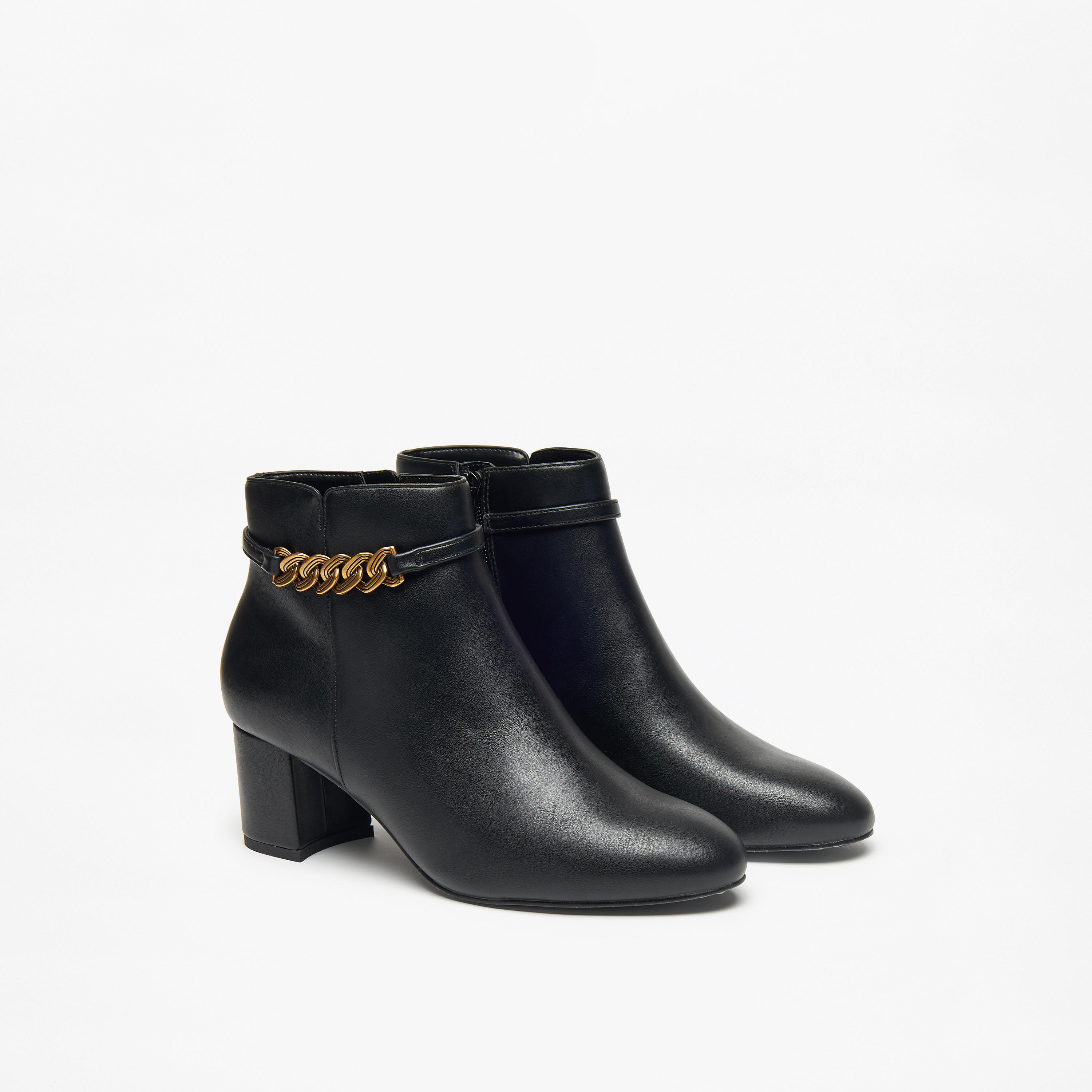بوت سادة بطول الكاحل وبسحاب إغلاق وكعب سميك للنساء من سيليست-women-shoes-boots-image-4