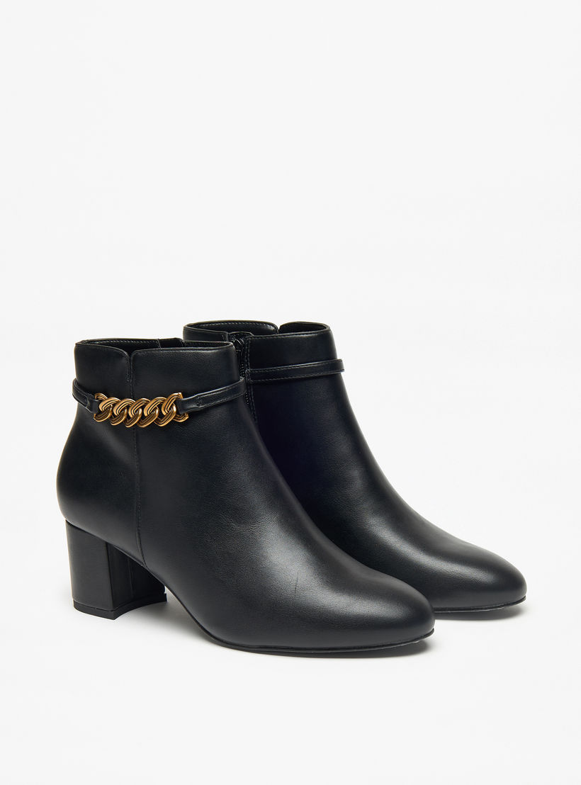 بوت سادة بطول الكاحل وبسحاب إغلاق وكعب سميك للنساء من سيليست-women-shoes-boots-image-4
