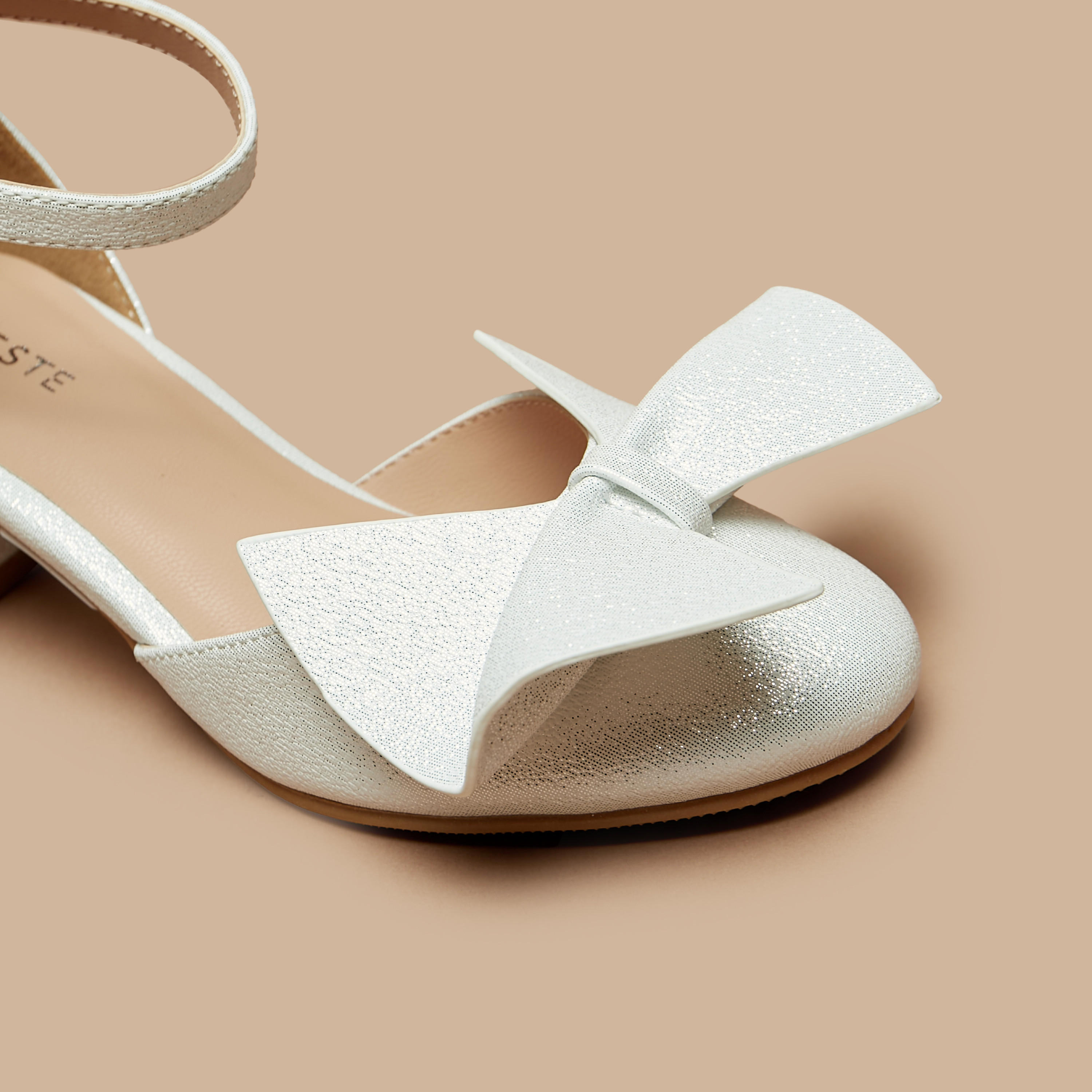 حذاء باليرينا بحزام حول الكاحل وكعب سميك وفيونكة من سيليست-girls-shoes-sandals-image-5