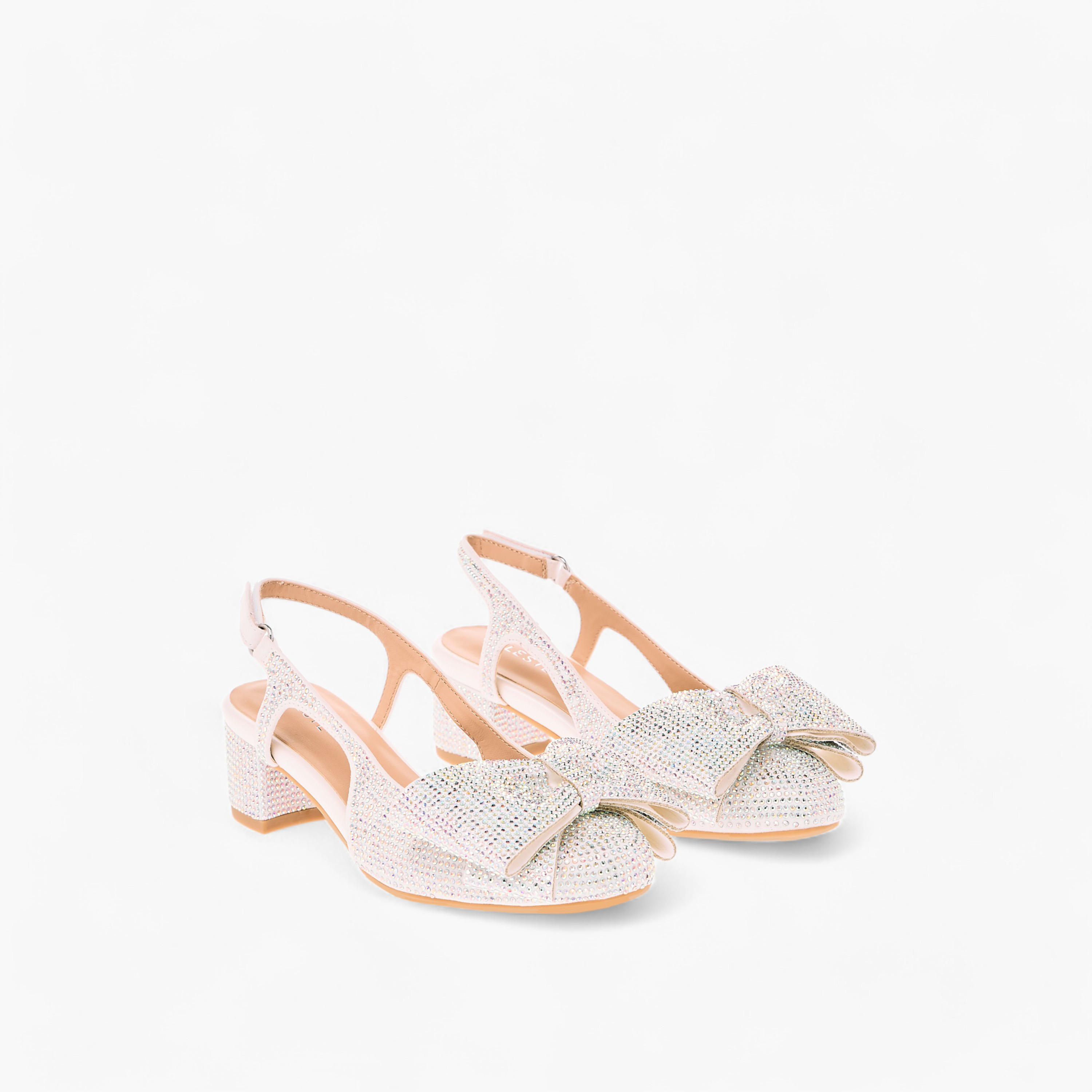 Celeste Girl's Bow Accent Block Heeled Sandals with Hook and Loop Closure-girls-shoes-sandals-image-1