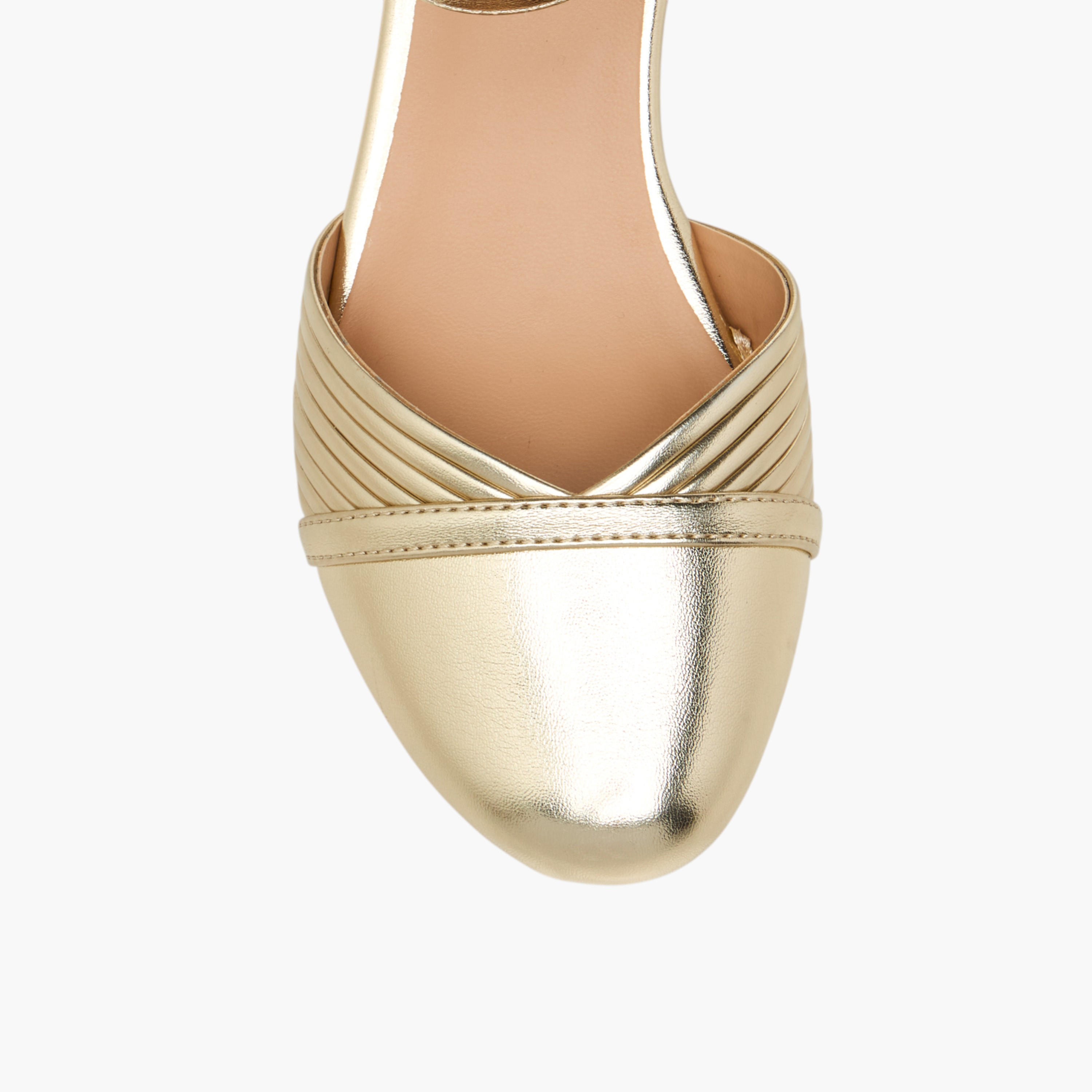 Celeste Girls' Metallic Block Heels Shoes with Hook and Loop Closure-girls-shoes-maryjanes-image-9