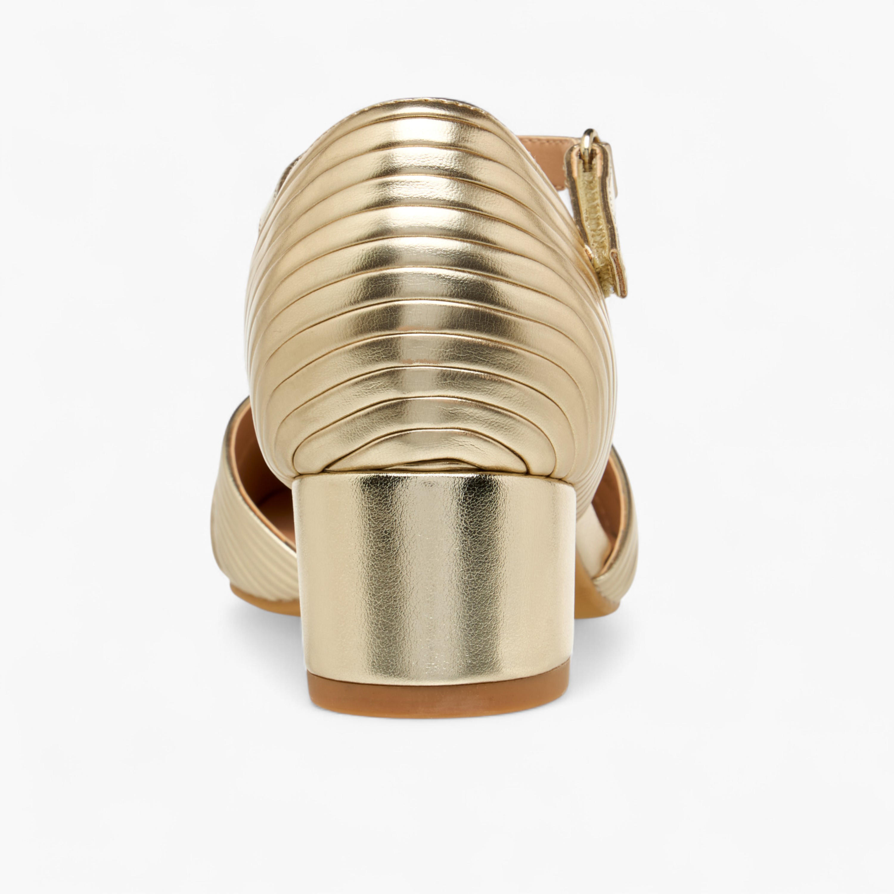 Celeste Girls' Metallic Block Heels Shoes with Hook and Loop Closure-girls-shoes-maryjanes-image-10
