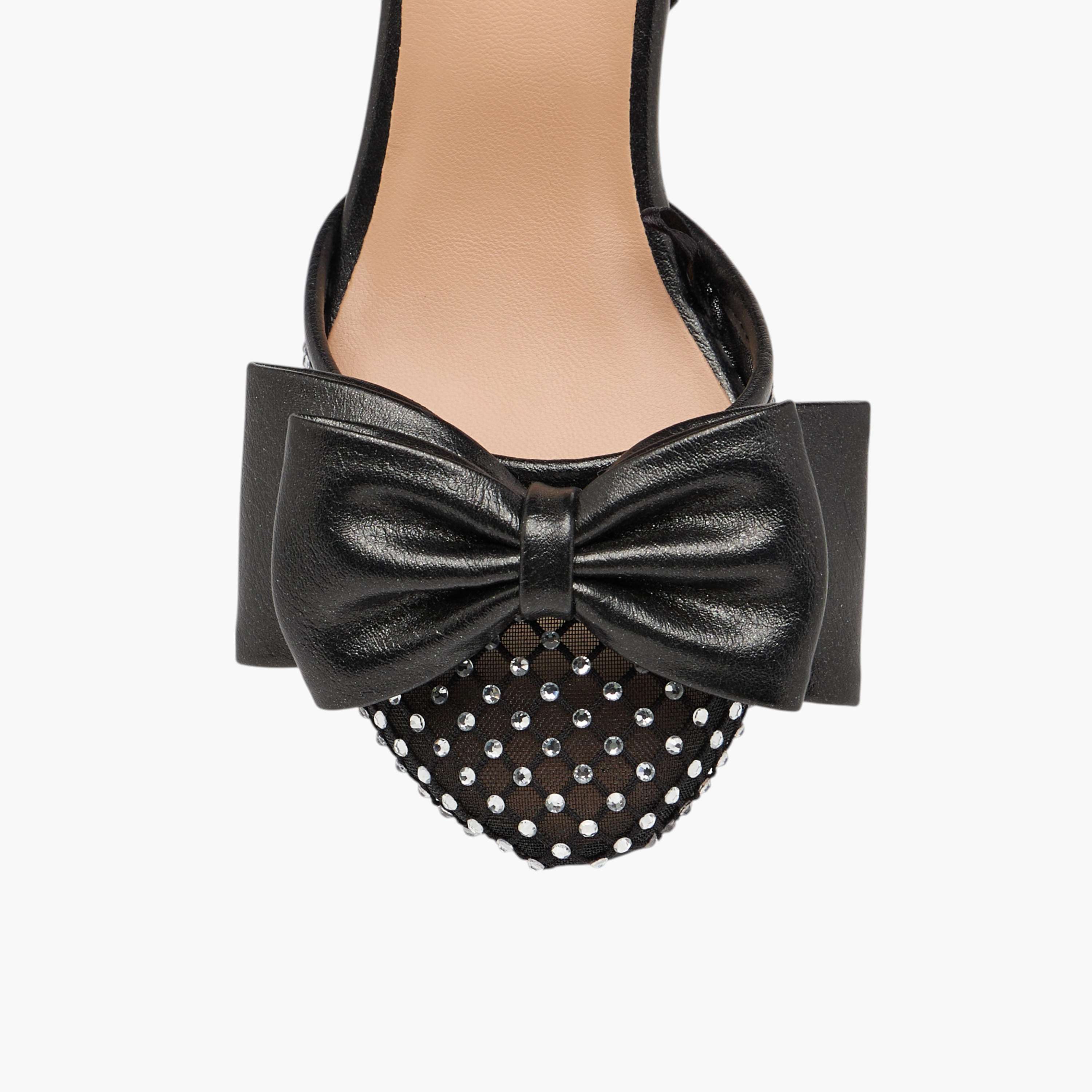 Celeste Girls Bow Accent Block Heel Shoes with Hook and Loop Closure-girls-shoes-ballerinas-image-4