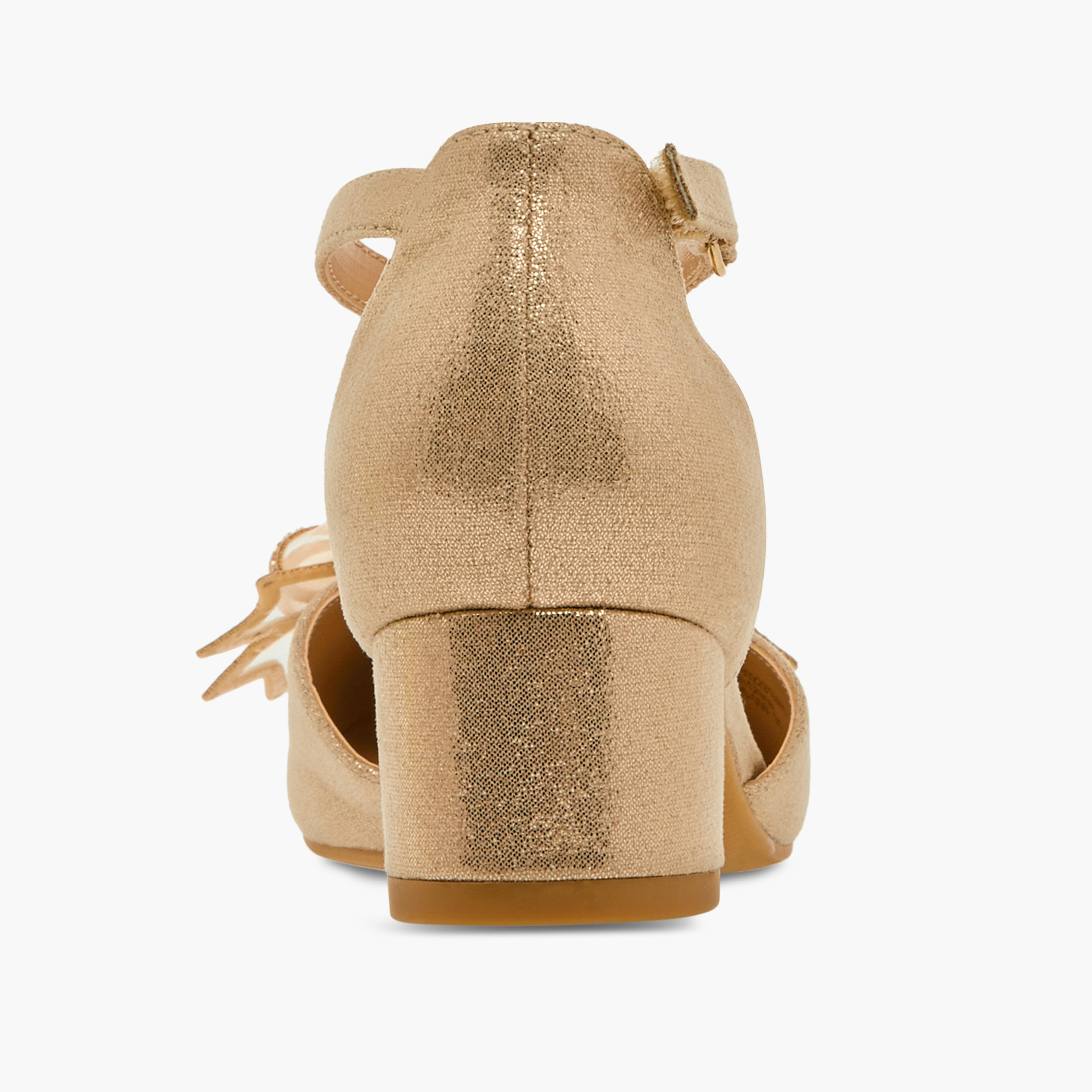 Celeste Bow Embellished Closed Feet Shoes with Hook and Loop Closure-girls-shoes-ballerinas-image-5