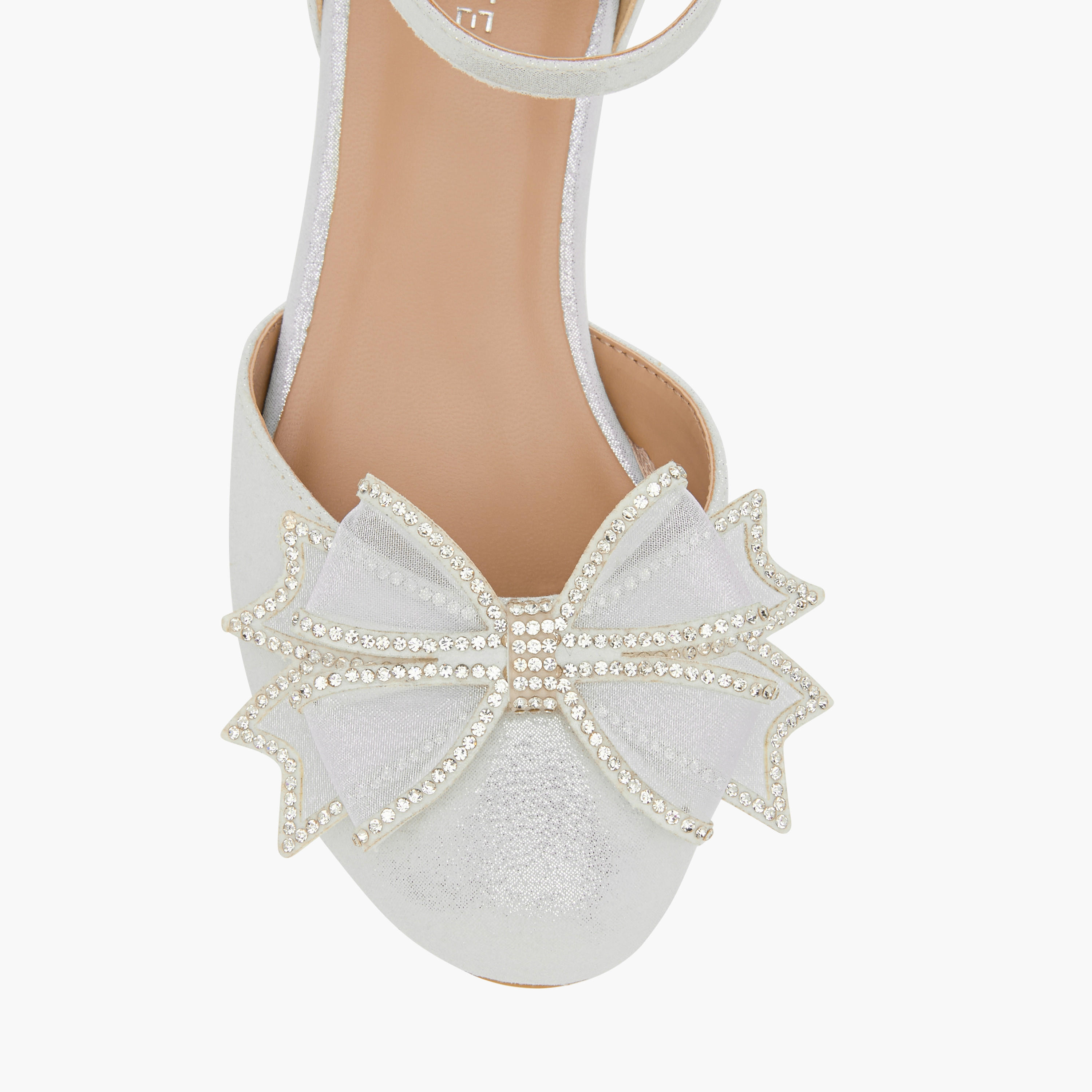 Celeste Bow Embellished Closed Feet Shoes with Hook and Loop Closure-girls-shoes-ballerinas-image-4
