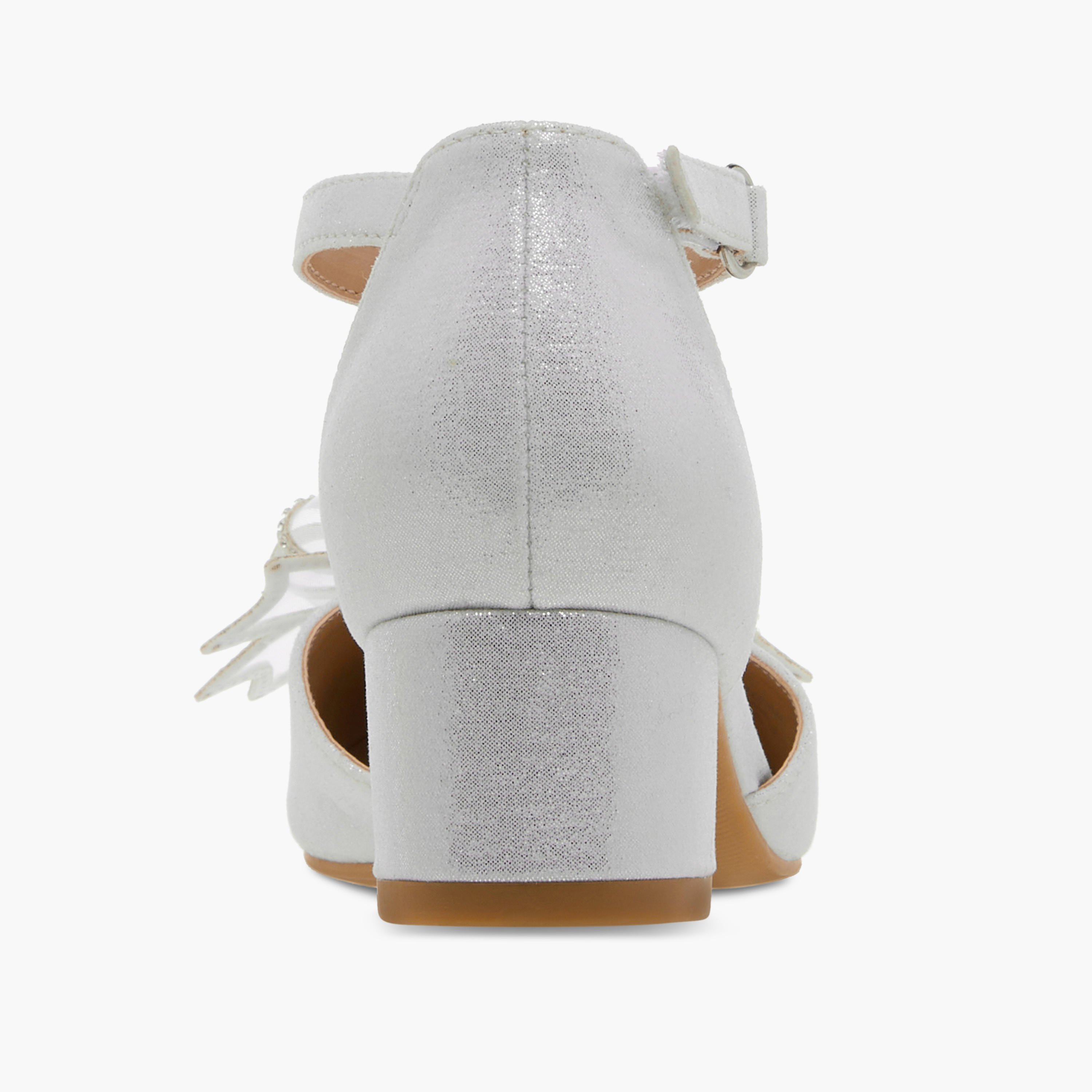 Celeste Bow Embellished Closed Feet Shoes with Hook and Loop Closure-girls-shoes-ballerinas-image-5