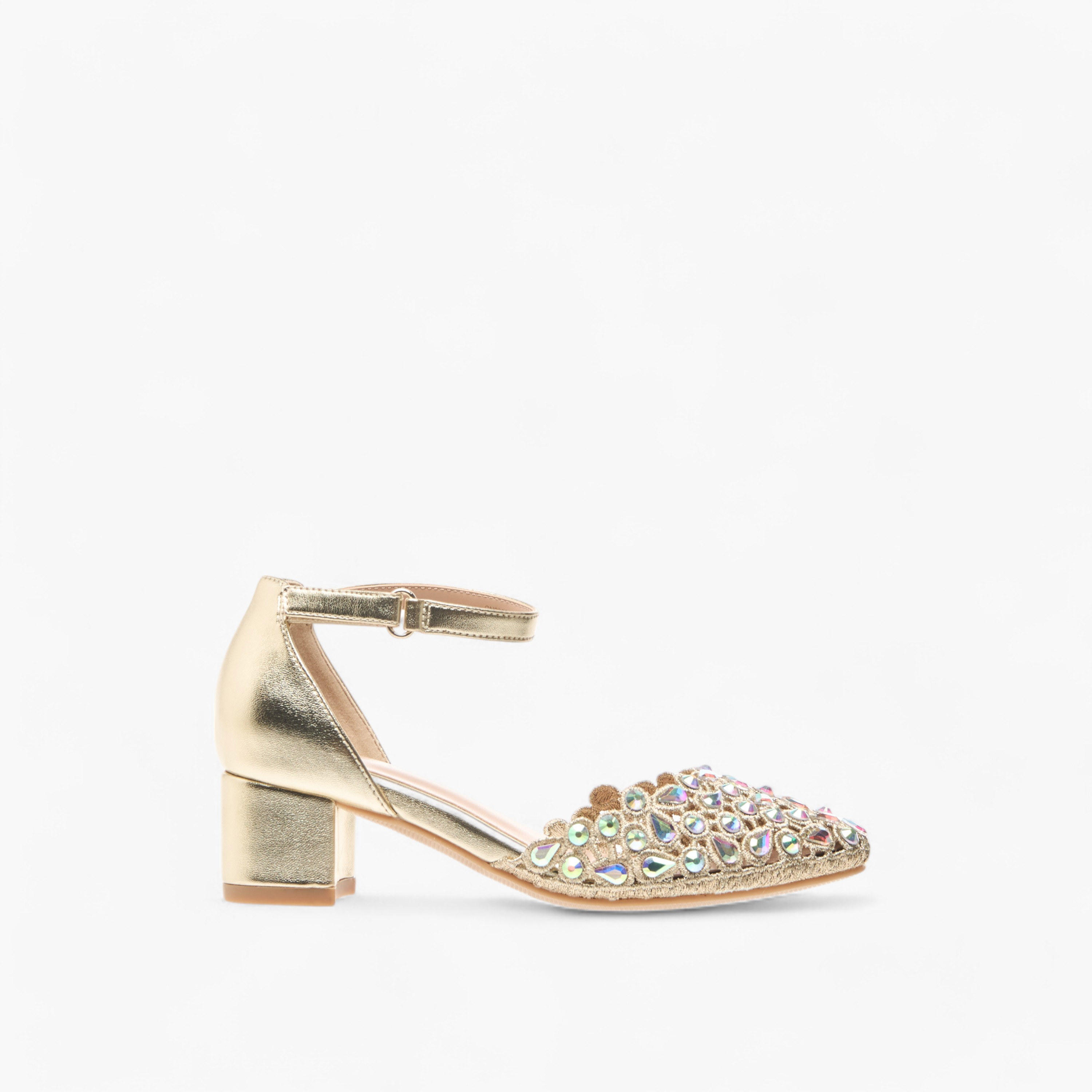 Celeste Girl's Embellished Shoes with Hook and Loop Closure-girls-shoes-sandals-image-3