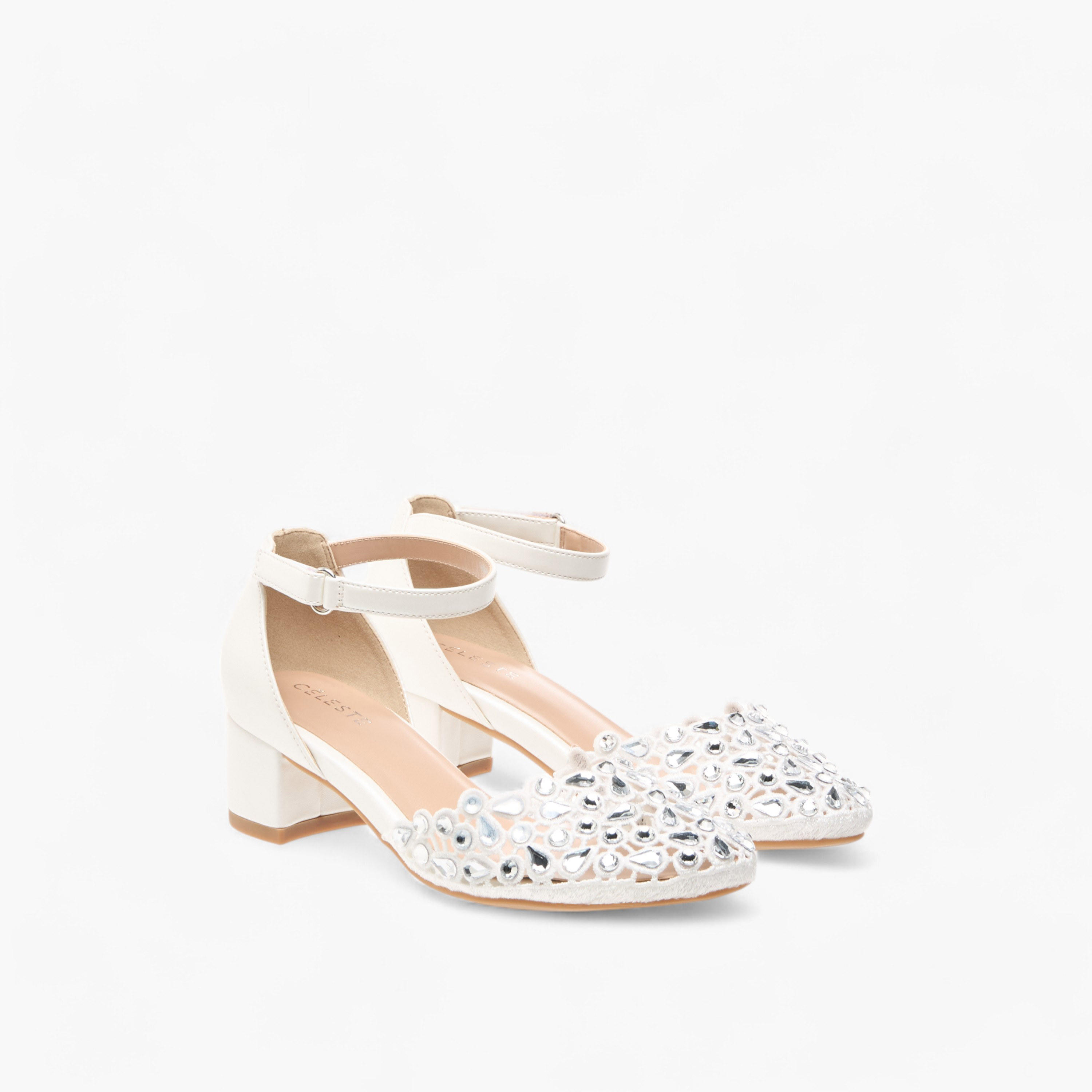 Celeste Girl's Embellished Shoes with Hook and Loop Closure-girls-shoes-sandals-image-1