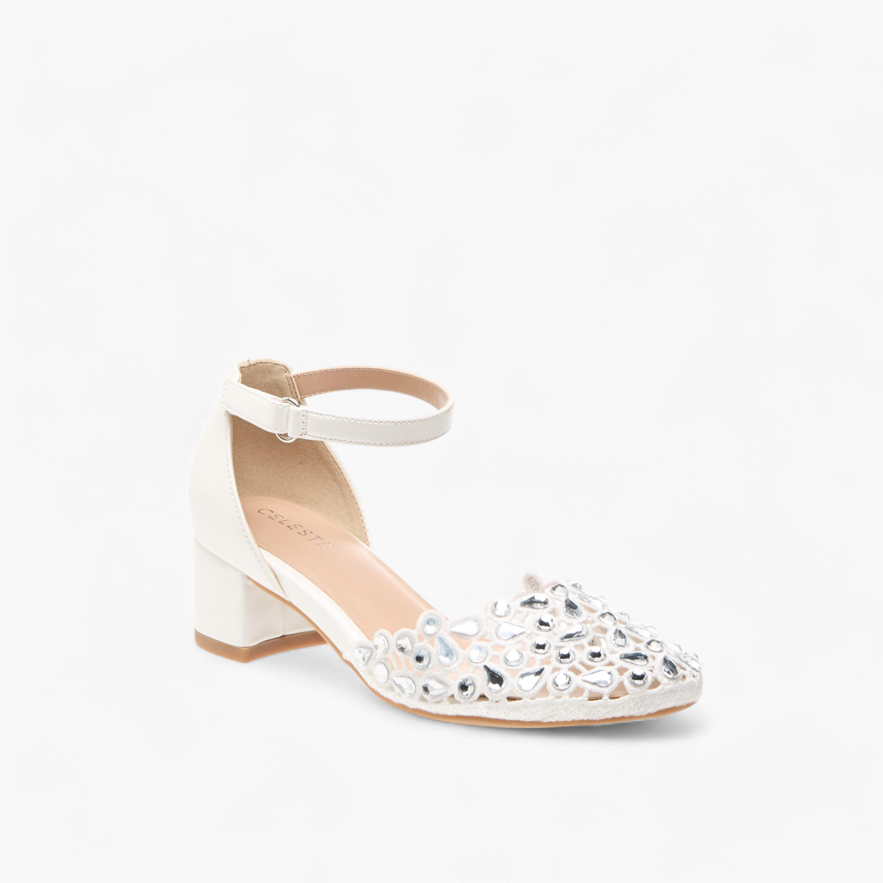 Celeste Girl's Embellished Shoes with Hook and Loop Closure-girls-shoes-sandals-image-2