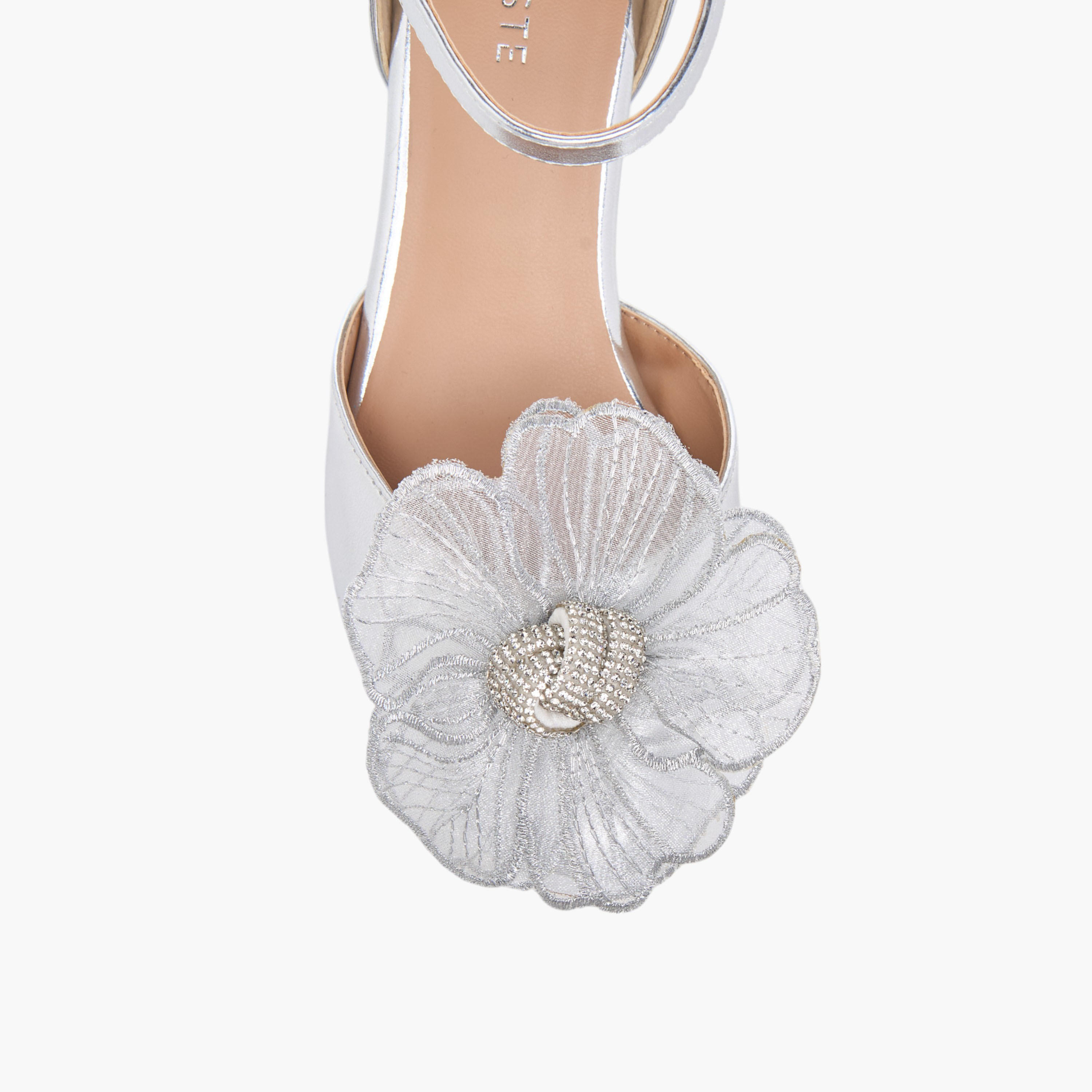 Celeste Girls' Floral Embellished Shoes with Hook and Loop Closure-girls-shoes-sandals-image-4