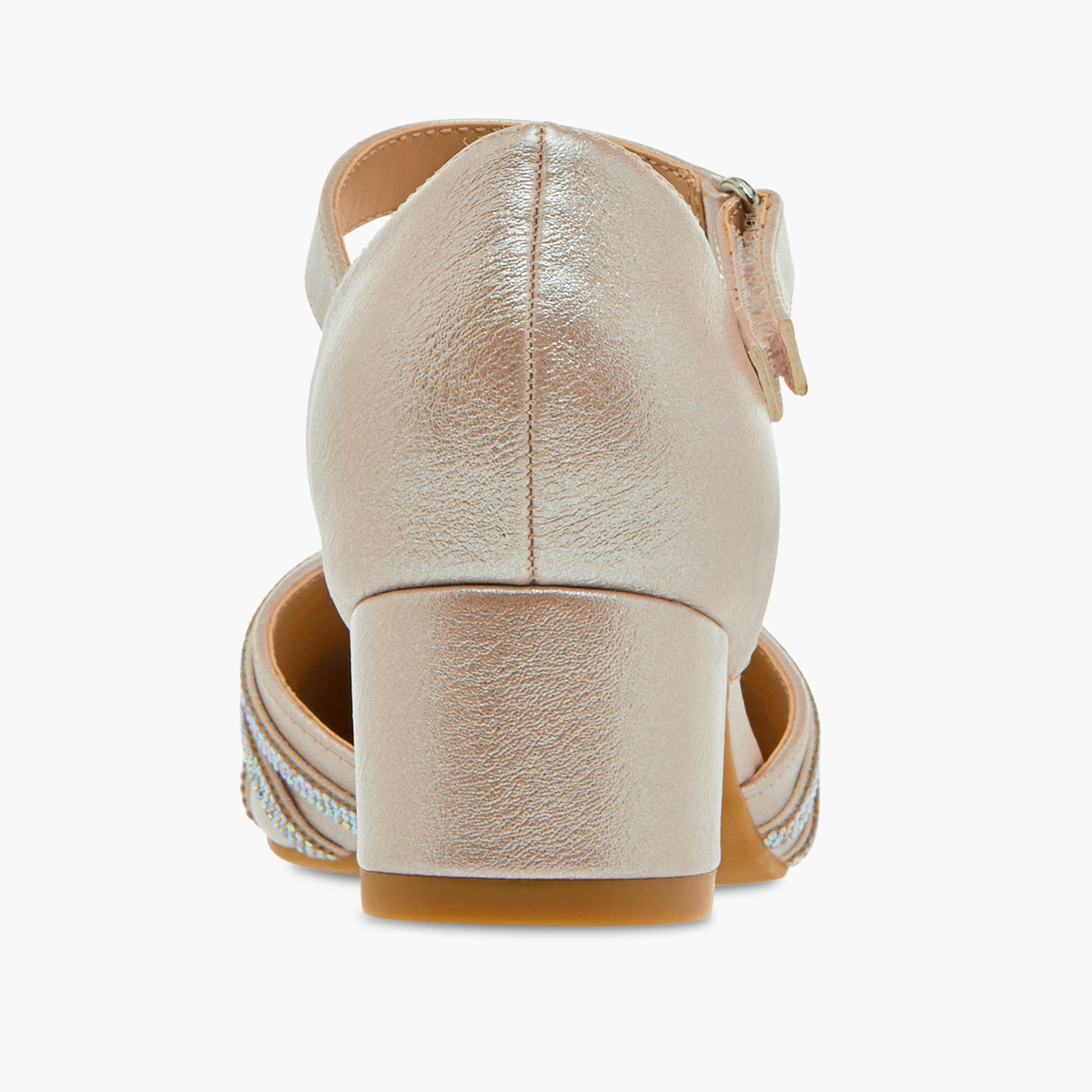 Celeste Girls Embellished Block Heel Shoes with Hook and Loop Closure-girls-shoes-ballerinas-image-5