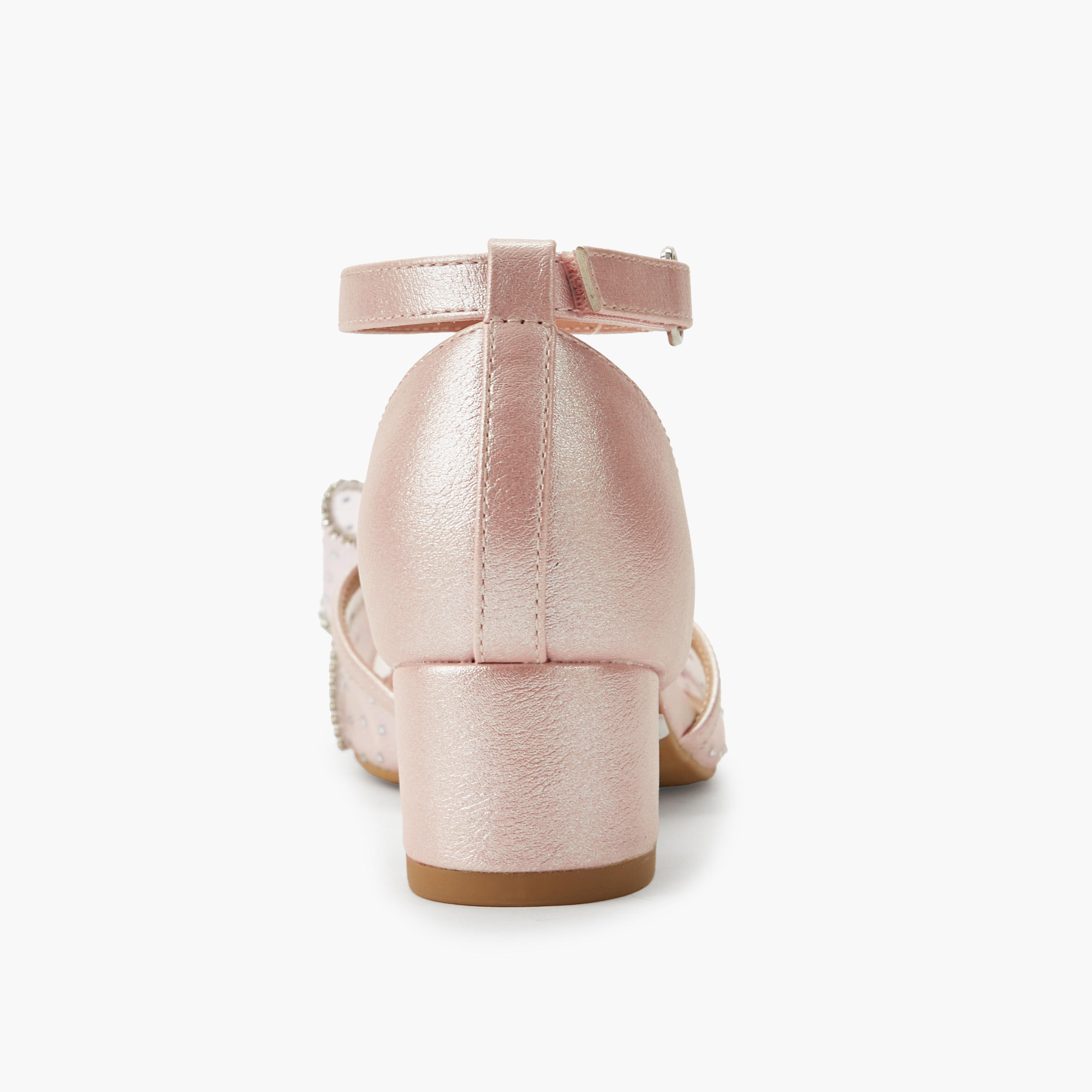 Celeste Girls Bow Embellished Block Heel Shoes-girls-shoes-sandals-image-4