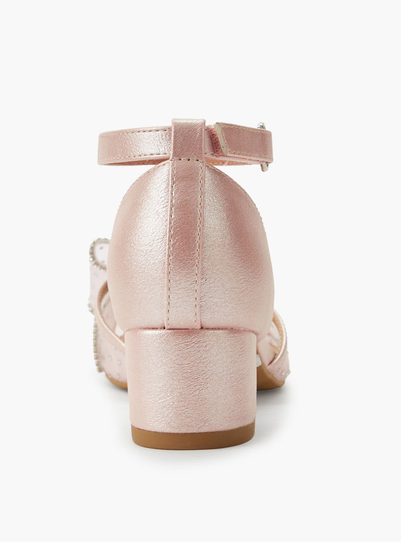 Celeste Girls Bow Embellished Block Heel Shoes-girls-shoes-sandals-image-4