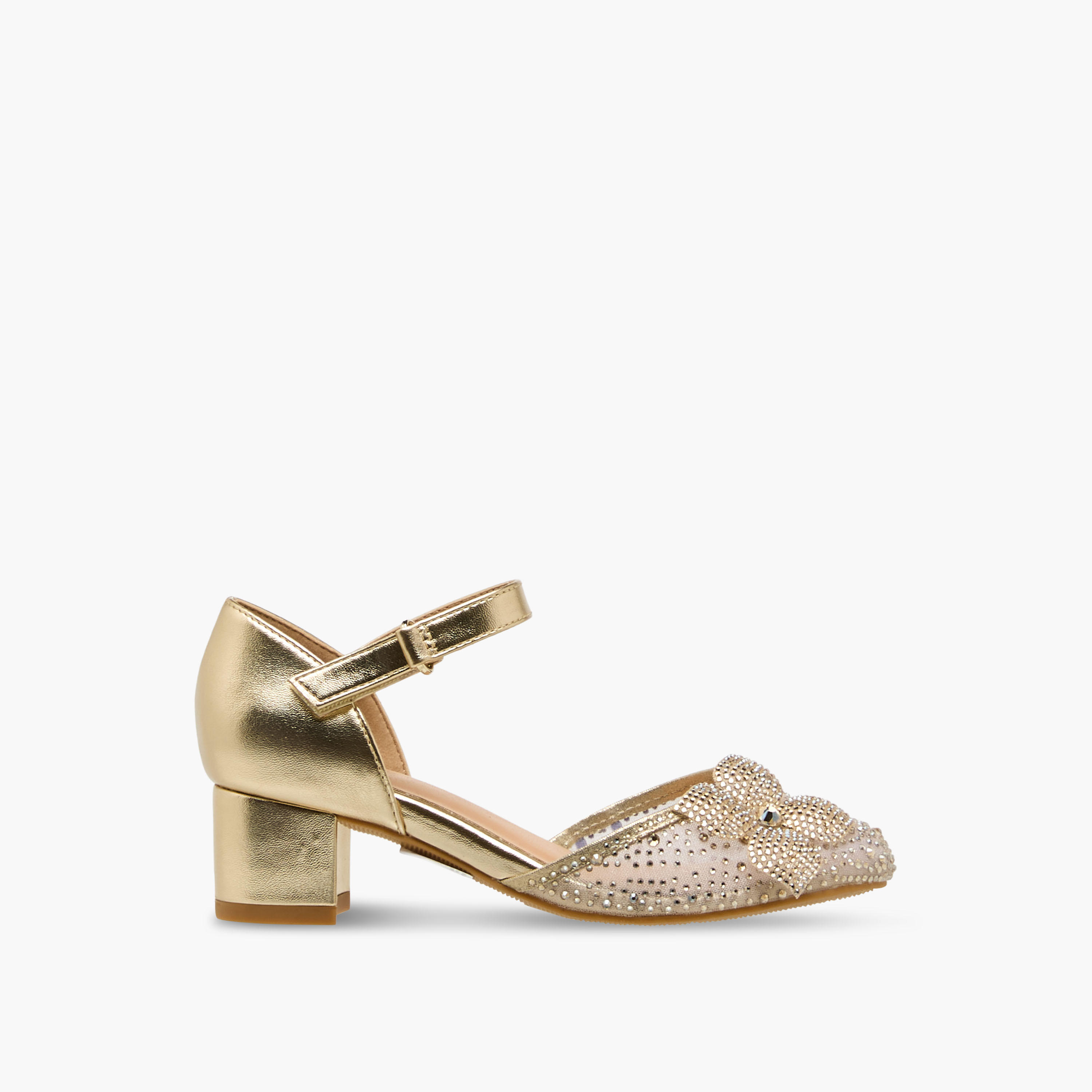 Celeste Girls Floral Embellished Block Heel Sandals-girls-shoes-sandals-image-4
