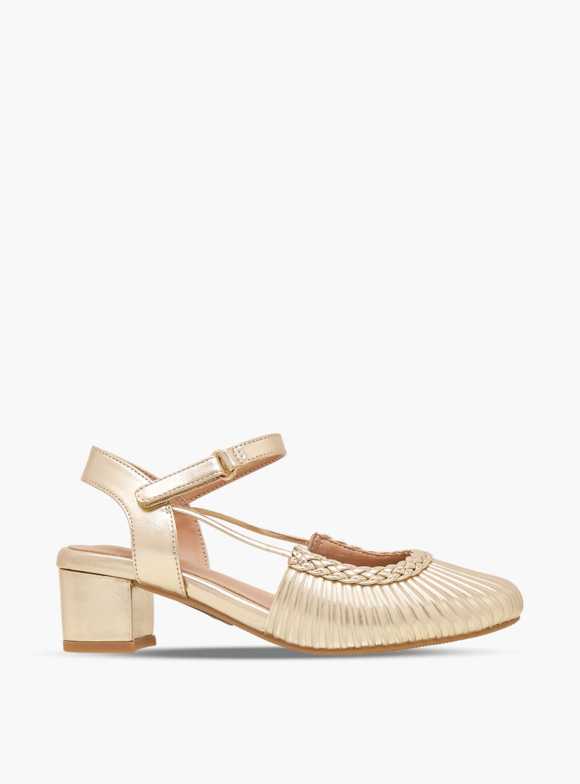 Celeste Girls Textured Block Heels Shoes-girls-shoes-sandals-image-3