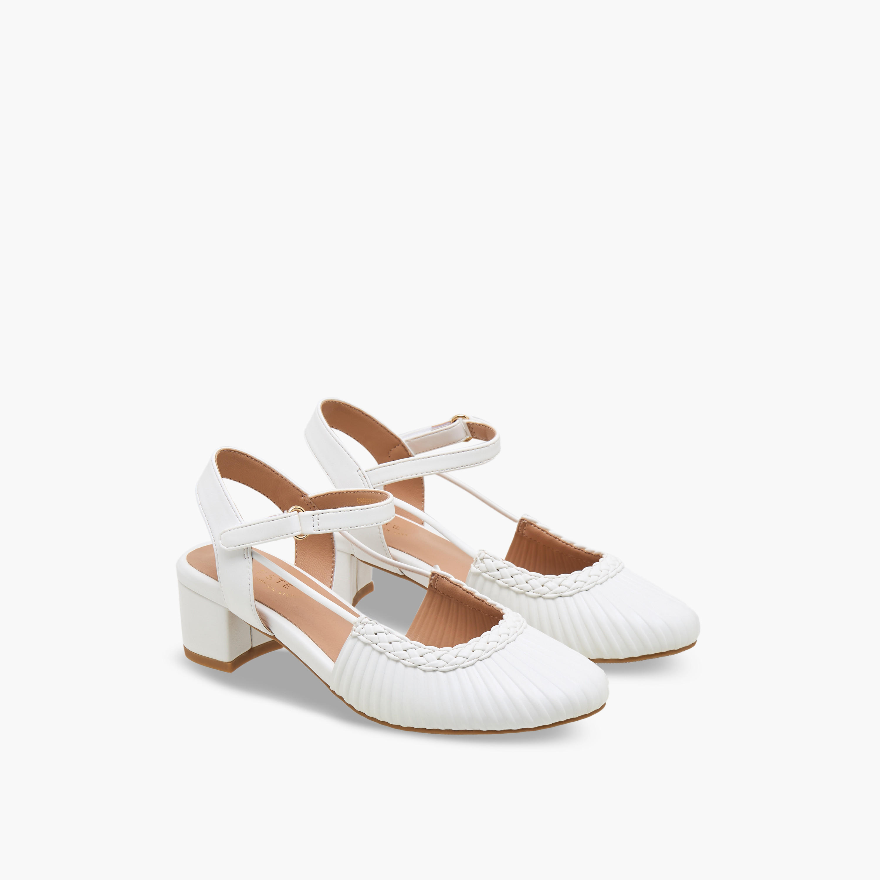 Celeste Girls Textured Block Heels Shoes-girls-shoes-sandals-image-1