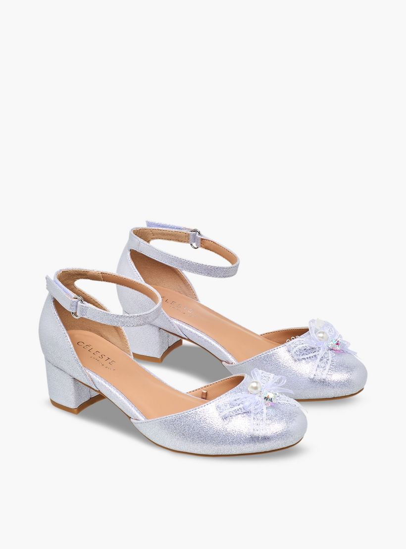 صندل بكعب عريض مزين بفيونكة للبنات من سيليست-girls-shoes-sandals-image-1