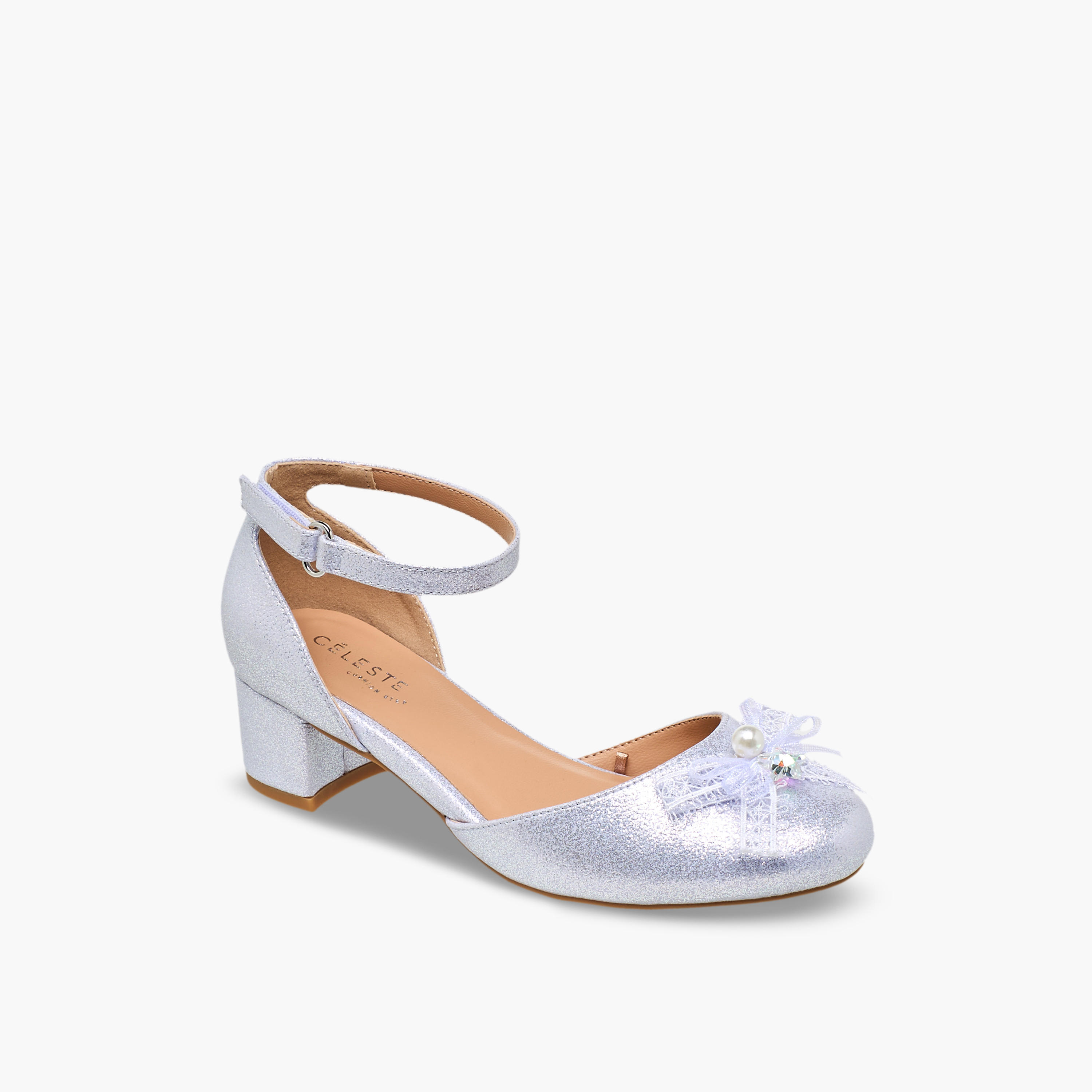Celeste Girls Bow Embellished Block Heel Sandals-girls-shoes-sandals-image-2