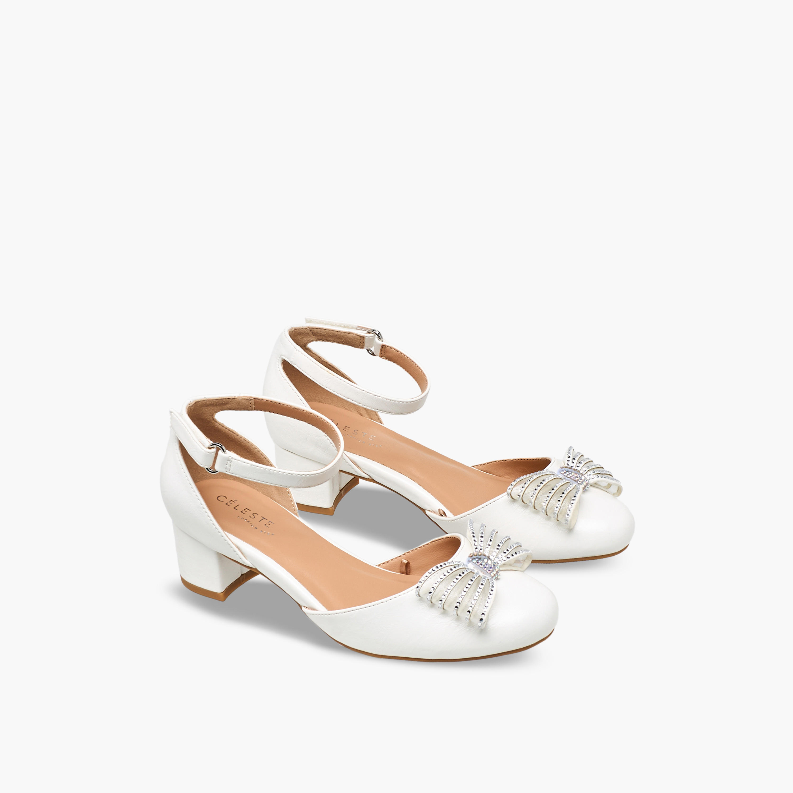 Celeste Girls Bow Embellished Block Heel Sandals-girls-shoes-sandals-image-1