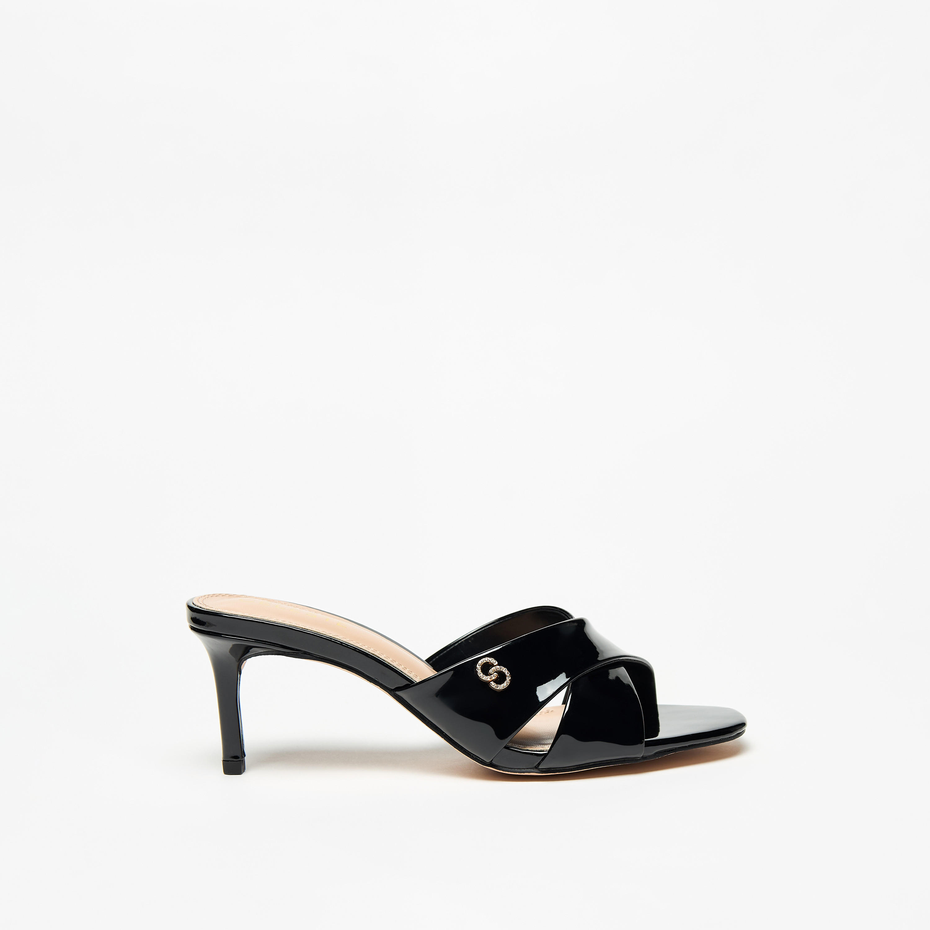 Celeste Women's Solid Slip-On Sandals with Stiletto Heels and Logo Accent-women-shoes-heels-image-8
