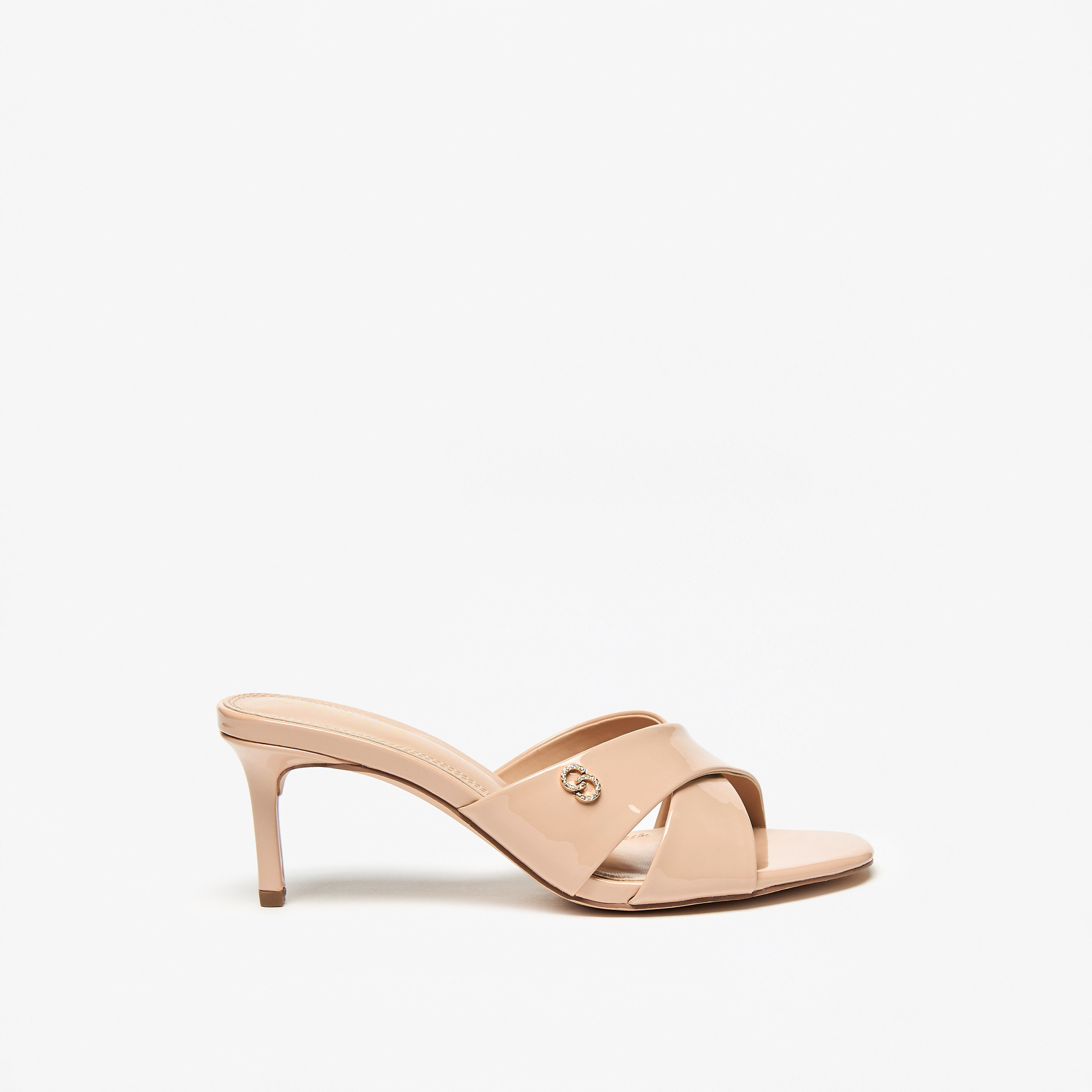 Celeste Women's Solid Slip-On Sandals with Stiletto Heels and Logo Accent-women-shoes-heels-image-4