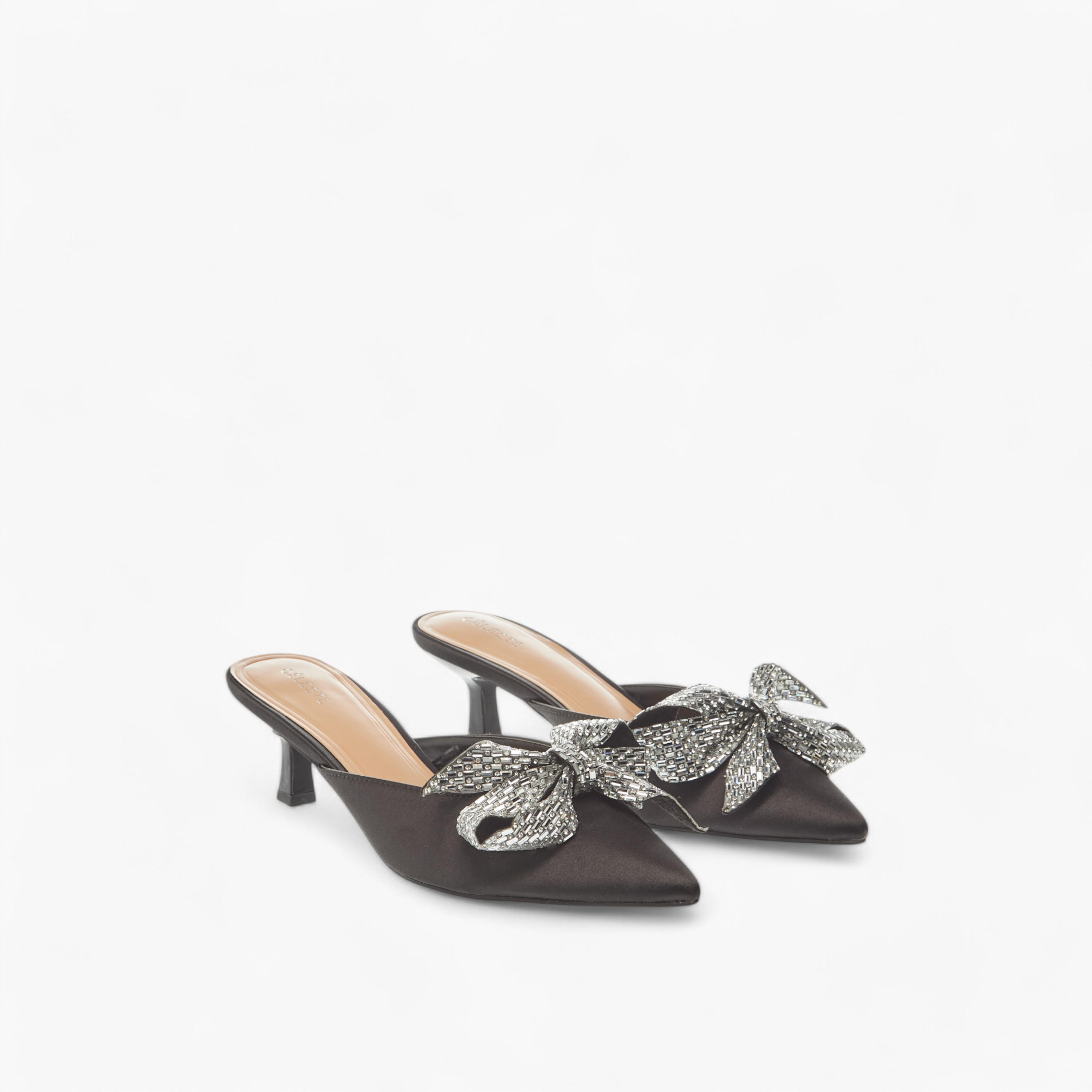 Celeste Women's Bow Embellished Slip-On Shoes with Kitten Heels-women-shoes-heels-image-1