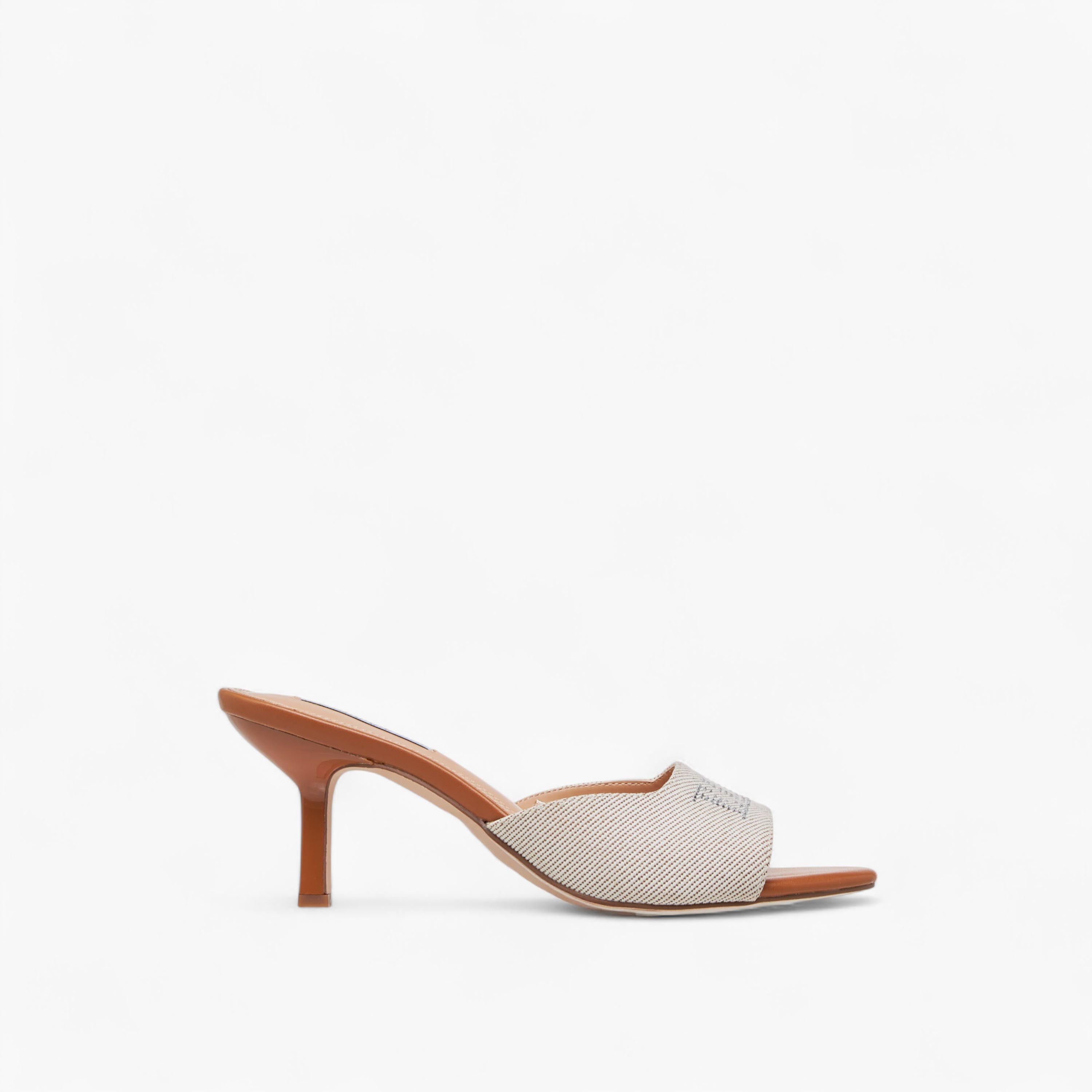 Elle Women's Logo Detail Slip-On Sandals with Stiletto Heels-women-shoes-sandals-heeled-image-3