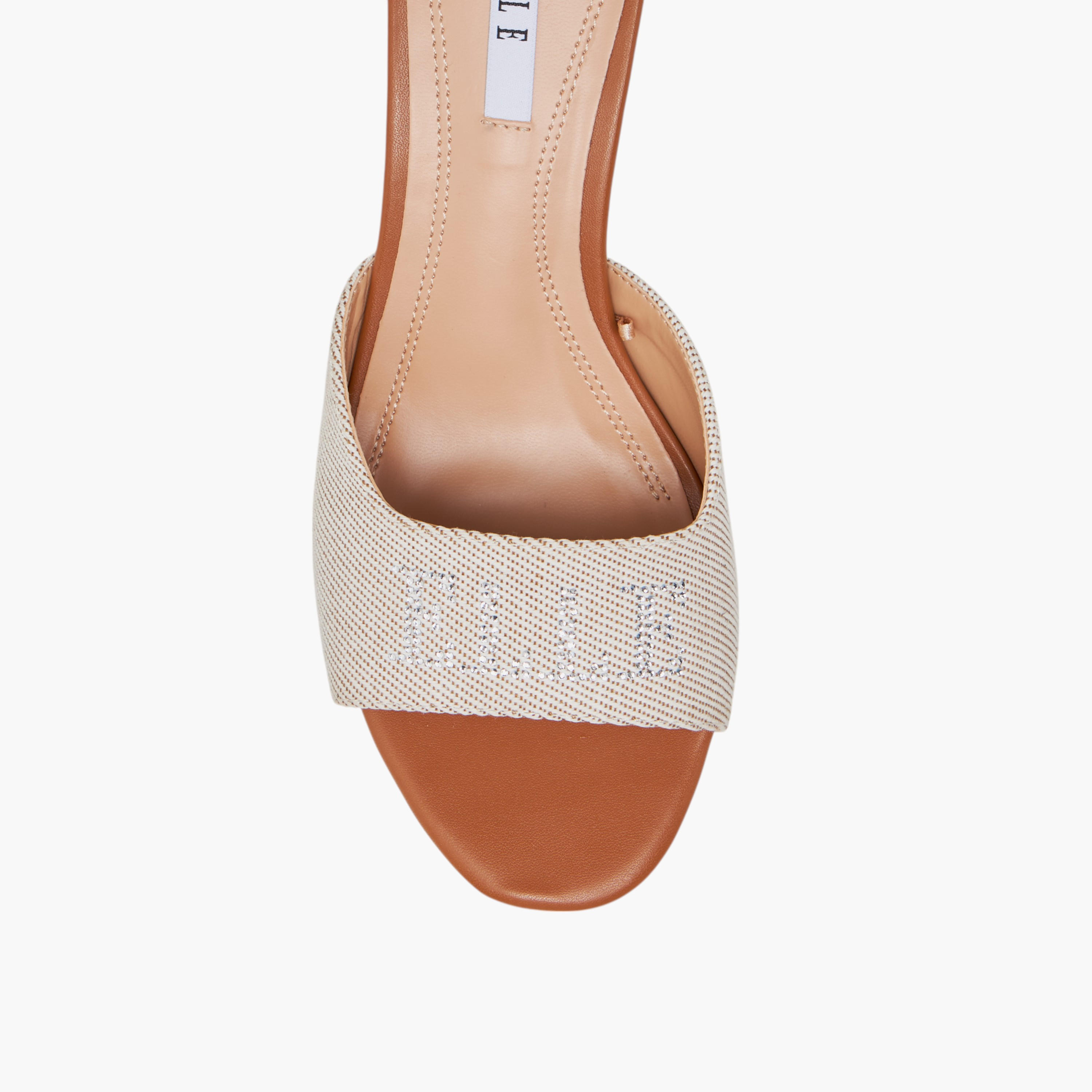 Elle Women's Logo Detail Slip-On Sandals with Stiletto Heels-women-shoes-sandals-heeled-image-4