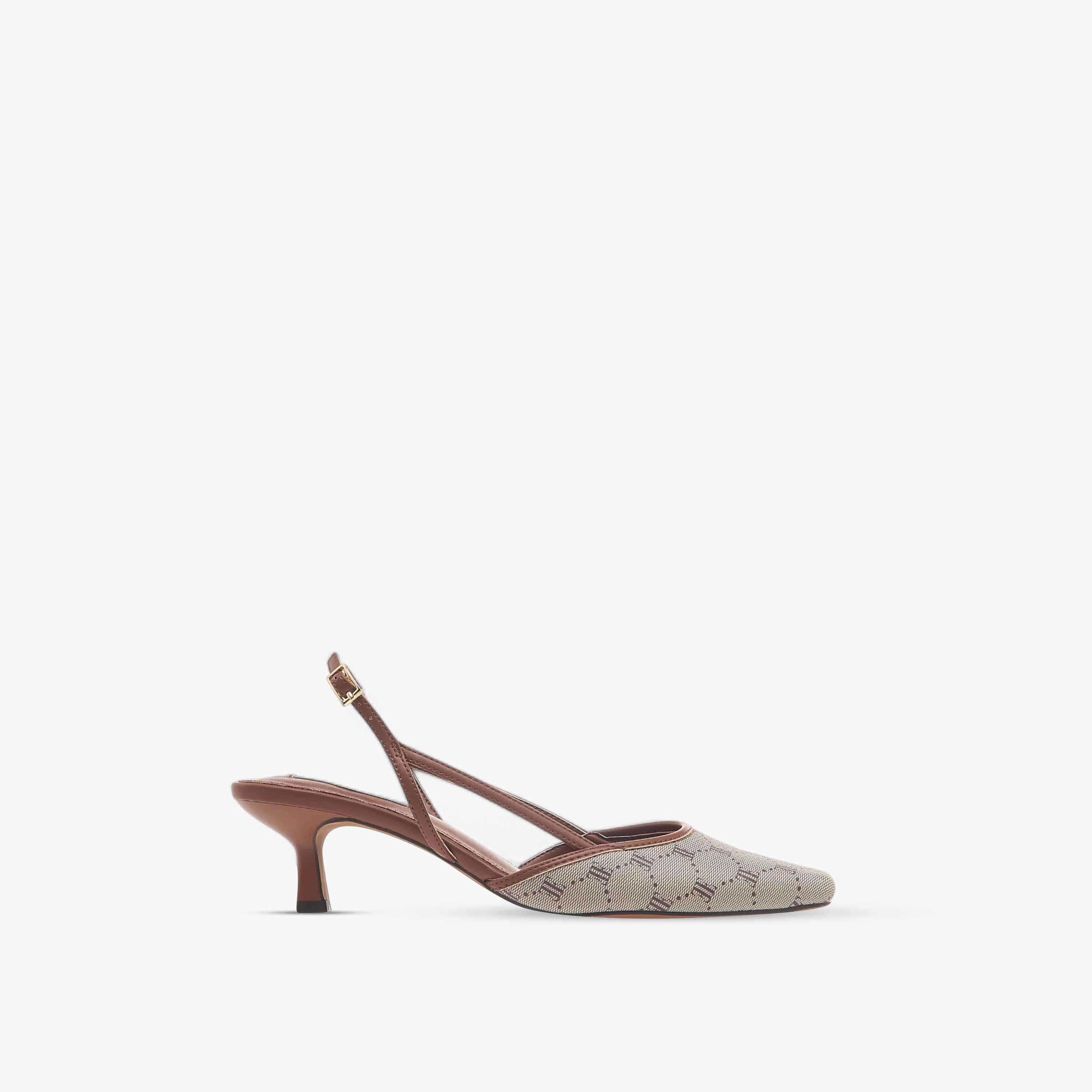 Elle Women's Monogram Print Slingback Shoes with Kitten Heels-women-shoes-sandals-heeled-image-3