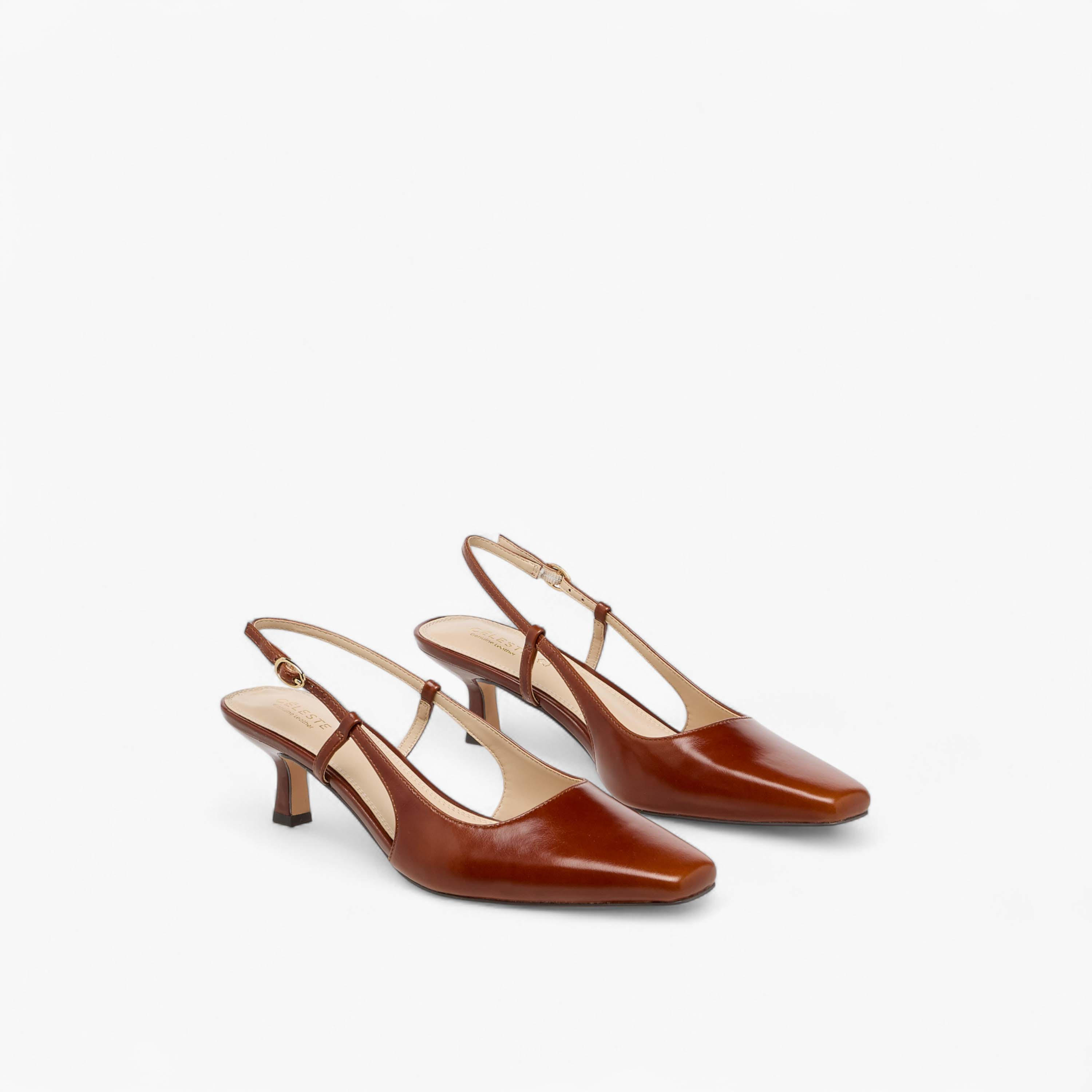 Celeste Women's Square Toe Shoes with Buckle Closure and Kitten Heels-women-shoes-heels-image-1