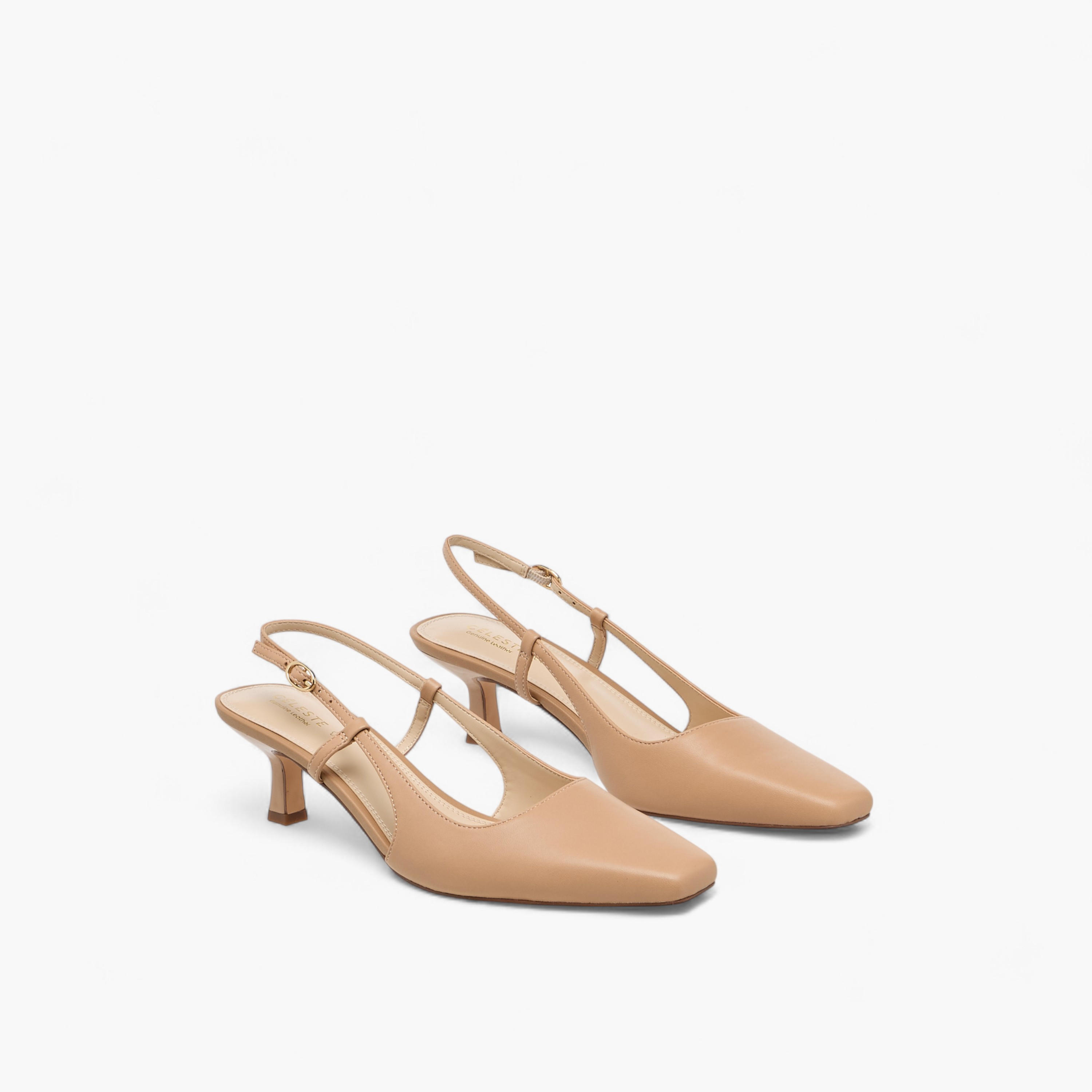 Celeste Women's Square Toe Shoes with Buckle Closure and Kitten Heels-women-shoes-heels-image-1