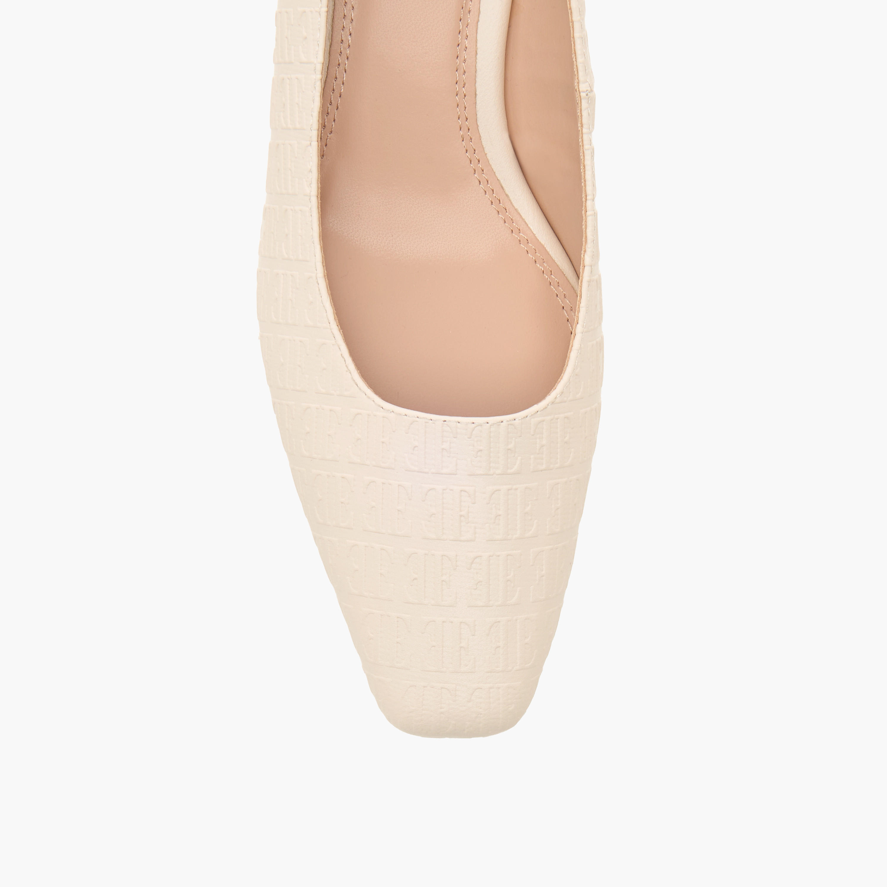 حذاء كلاسيكي بتصميمم مونوجرام بارز الملمس وكعب صغير للنساء من إيل-women-shoes-heels-image-4