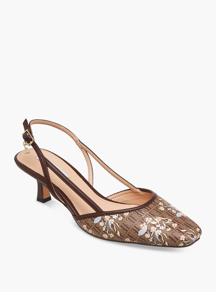 Elle Women Monogram Print Kitten Heel Shoes-women-shoes-sandals-heeled-image-2