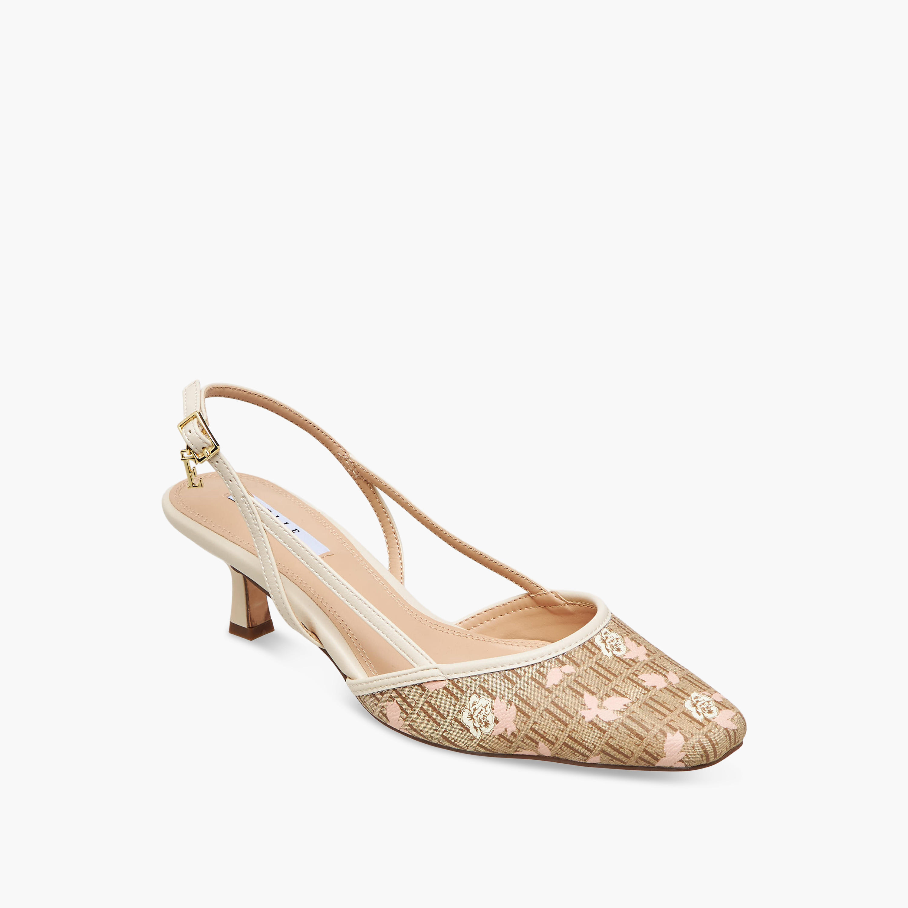 Elle Women Monogram Print Kitten Heel Shoes-women-shoes-sandals-heeled-image-2