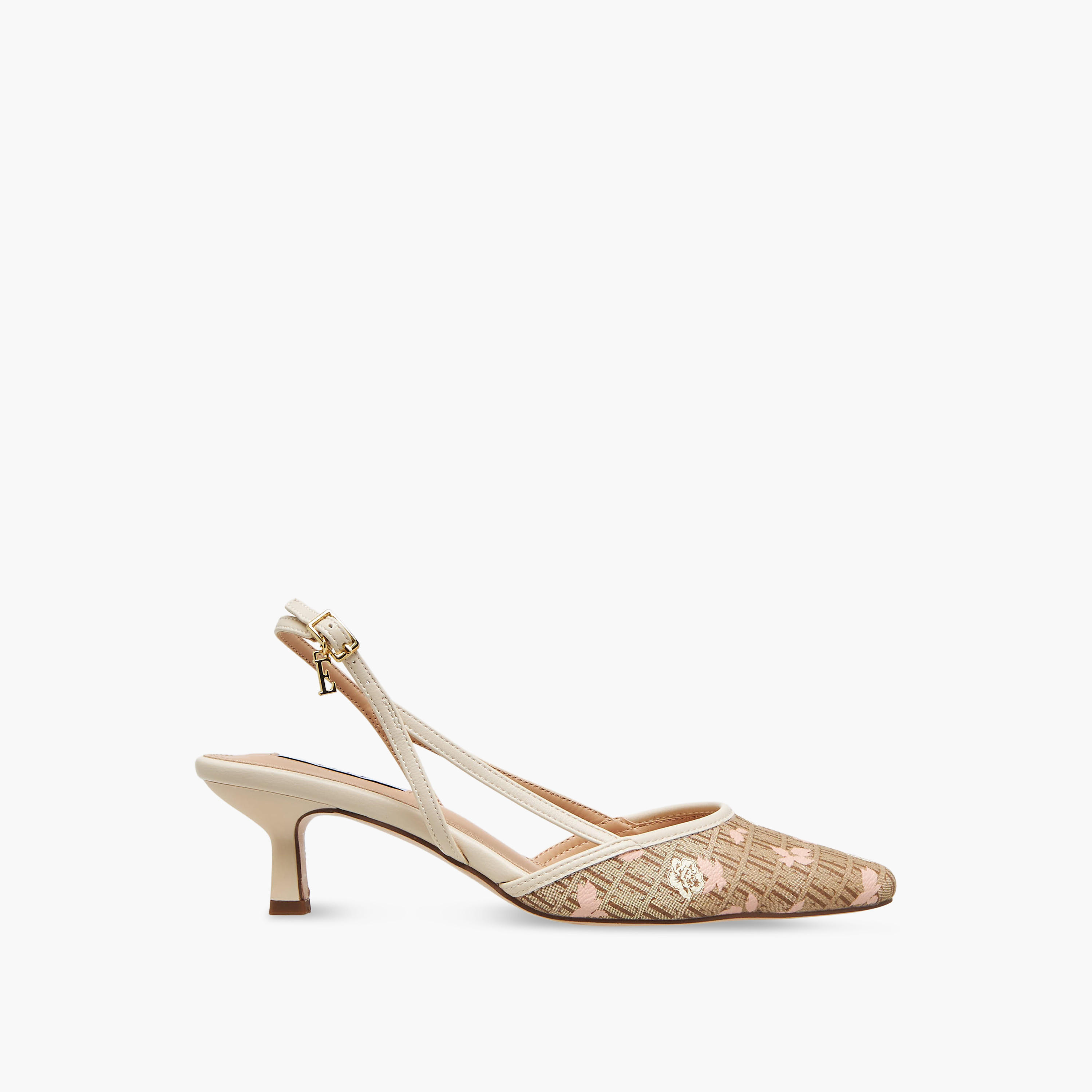 Elle Women Monogram Print Kitten Heel Shoes-women-shoes-sandals-heeled-image-3