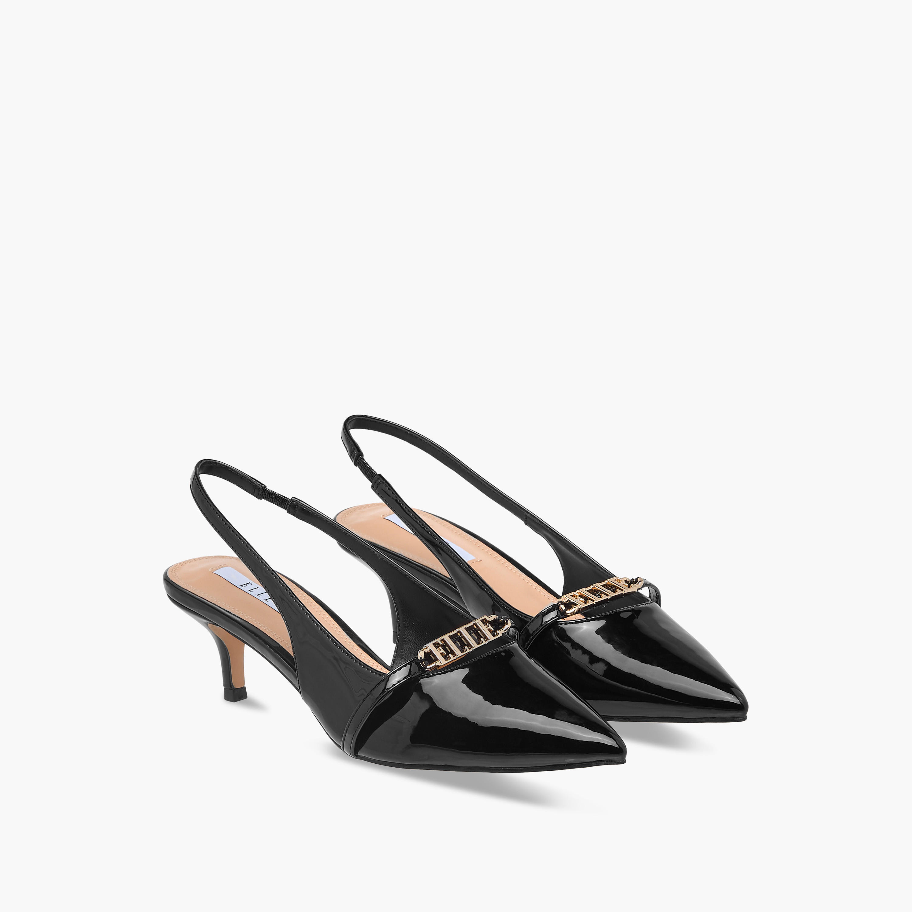 Elle Women's Logo Accent Slingback Shoes with Stiletto Heels-women-shoes-sandals-heeled-image-1