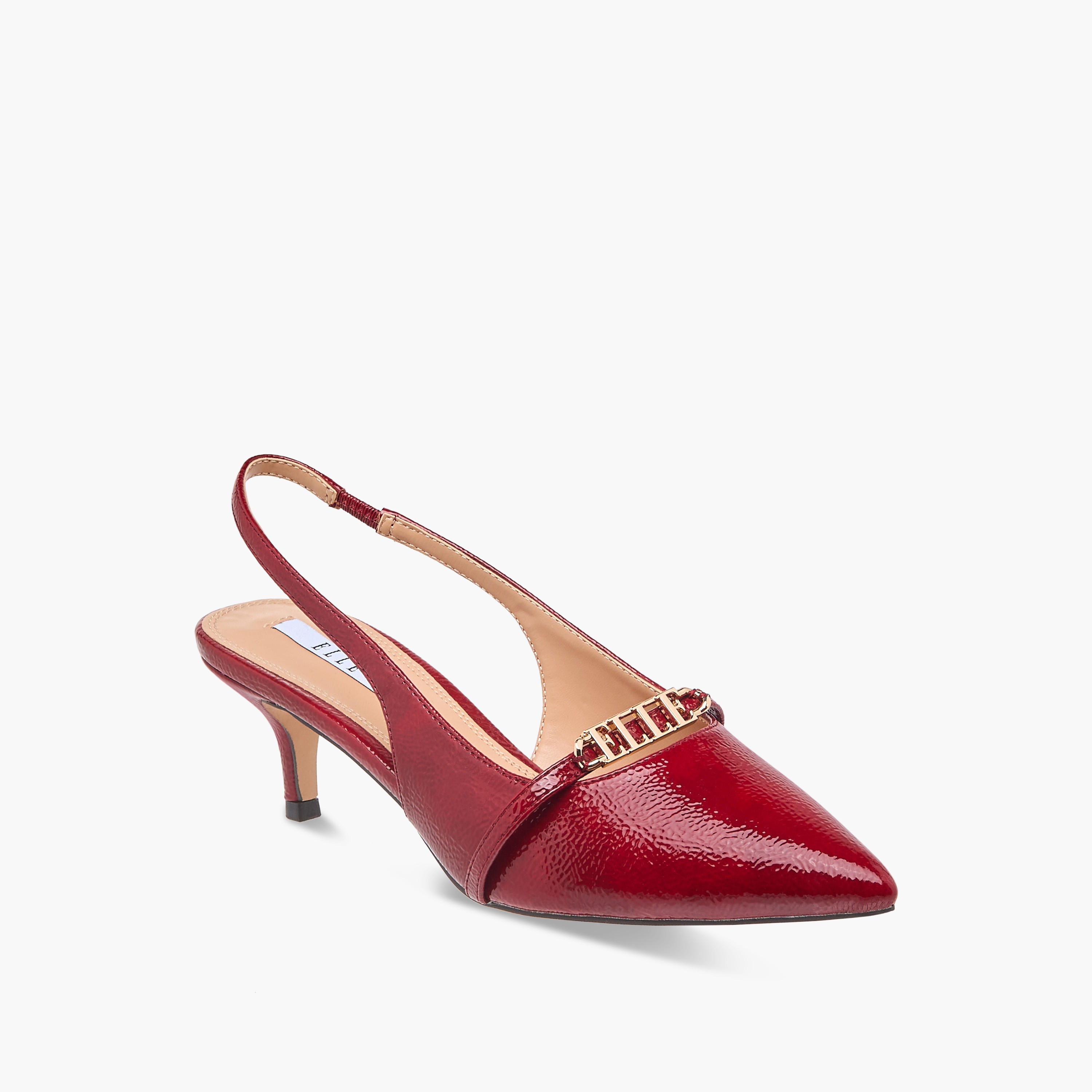 Elle Women's Logo Accent Slingback Shoes with Stiletto Heels-women-shoes-sandals-heeled-image-2