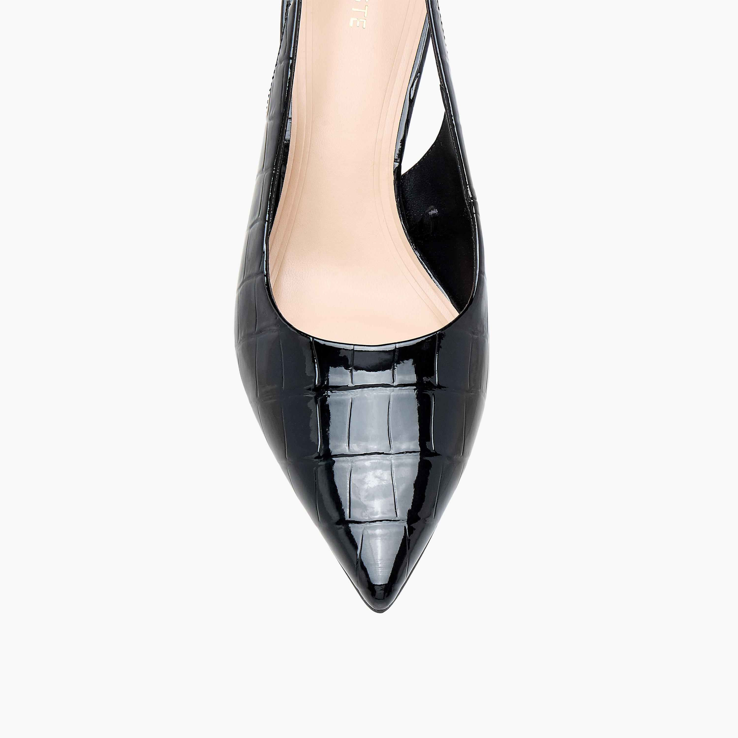 Celeste Women's Textured Slingback Shoes with Buckle Closure and Flared Heels-women-shoes-heels-image-4
