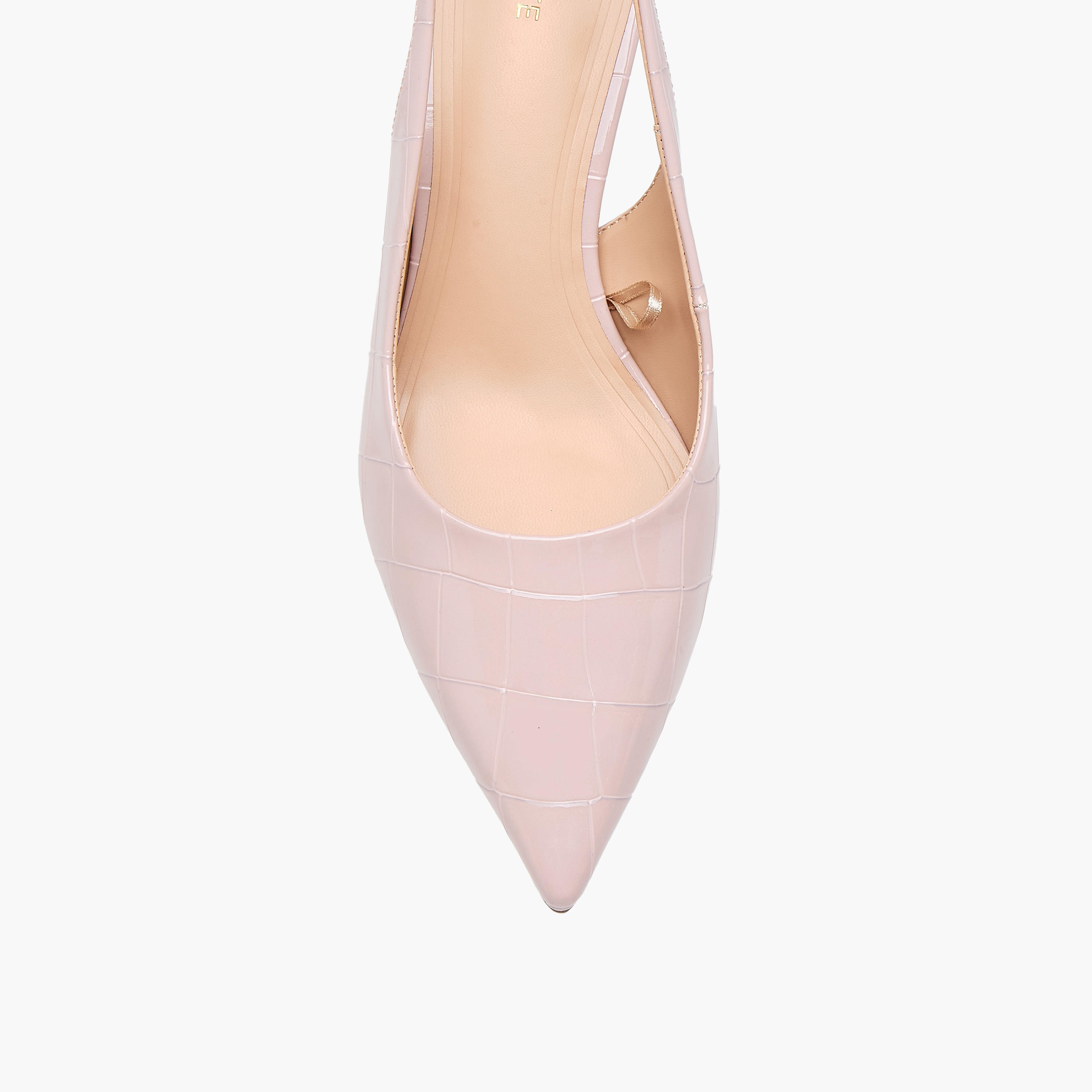 Celeste Women's Textured Slingback Shoes with Buckle Closure and Flared Heels-women-shoes-heels-image-4