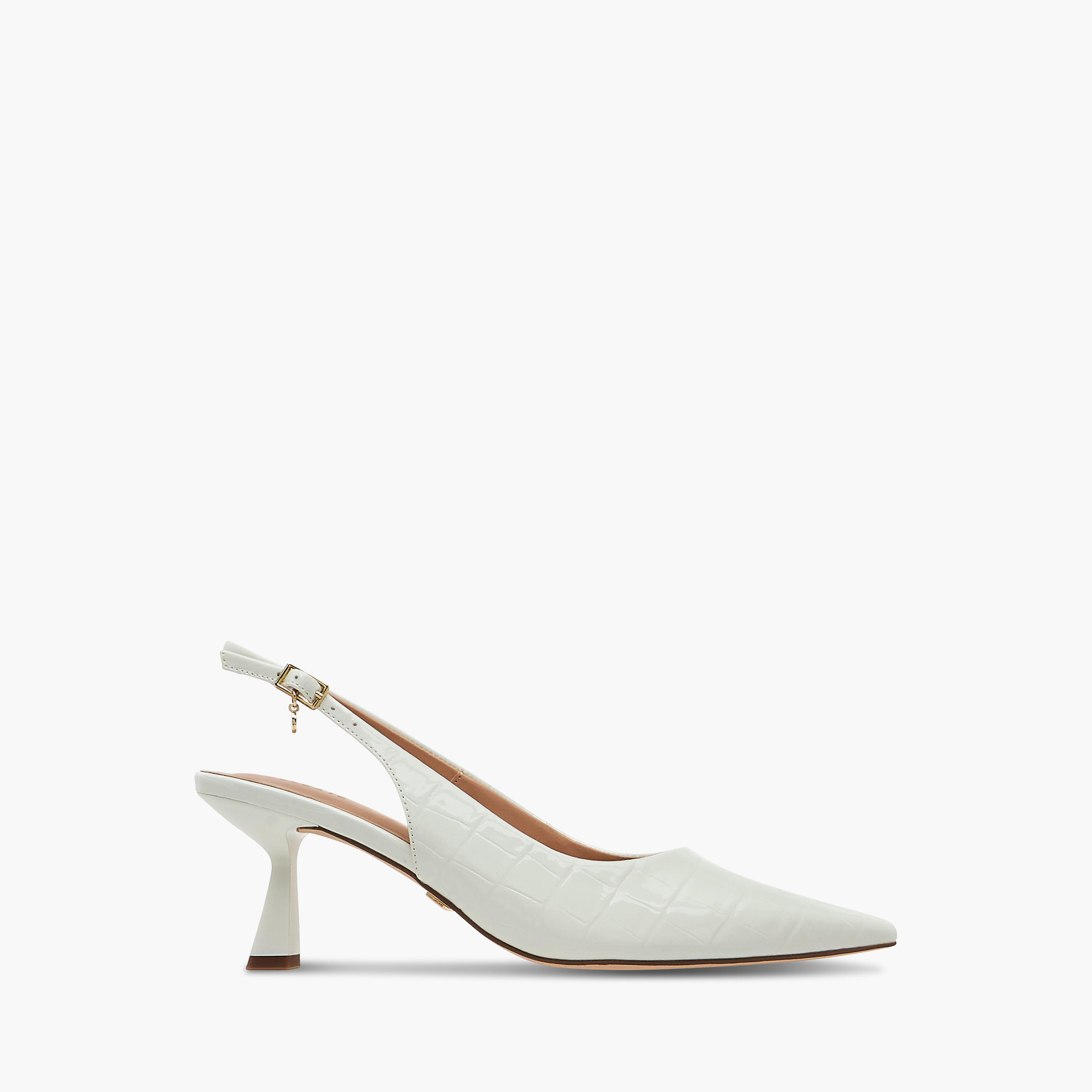 Celeste Women's Textured Slingback Shoes with Buckle Closure and Flared Heels-women-shoes-heels-image-3