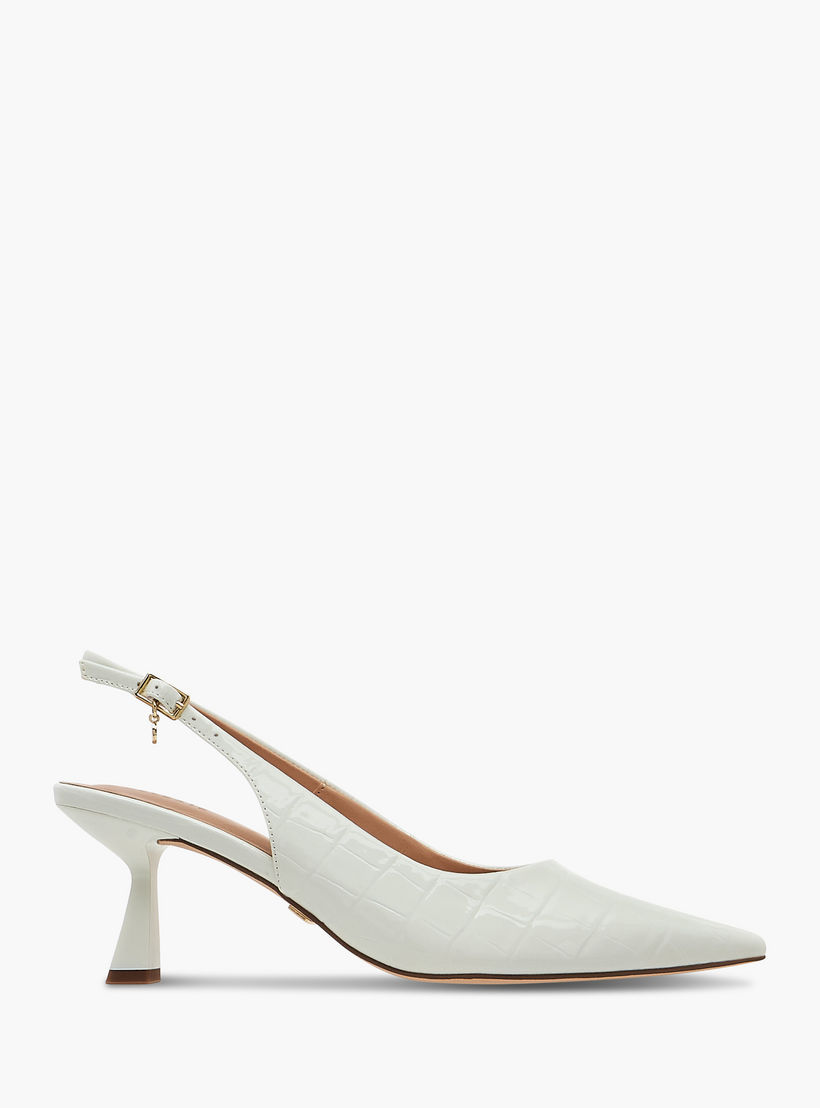 Celeste Women's Textured Slingback Shoes with Buckle Closure and Flared Heels-women-shoes-heels-image-3