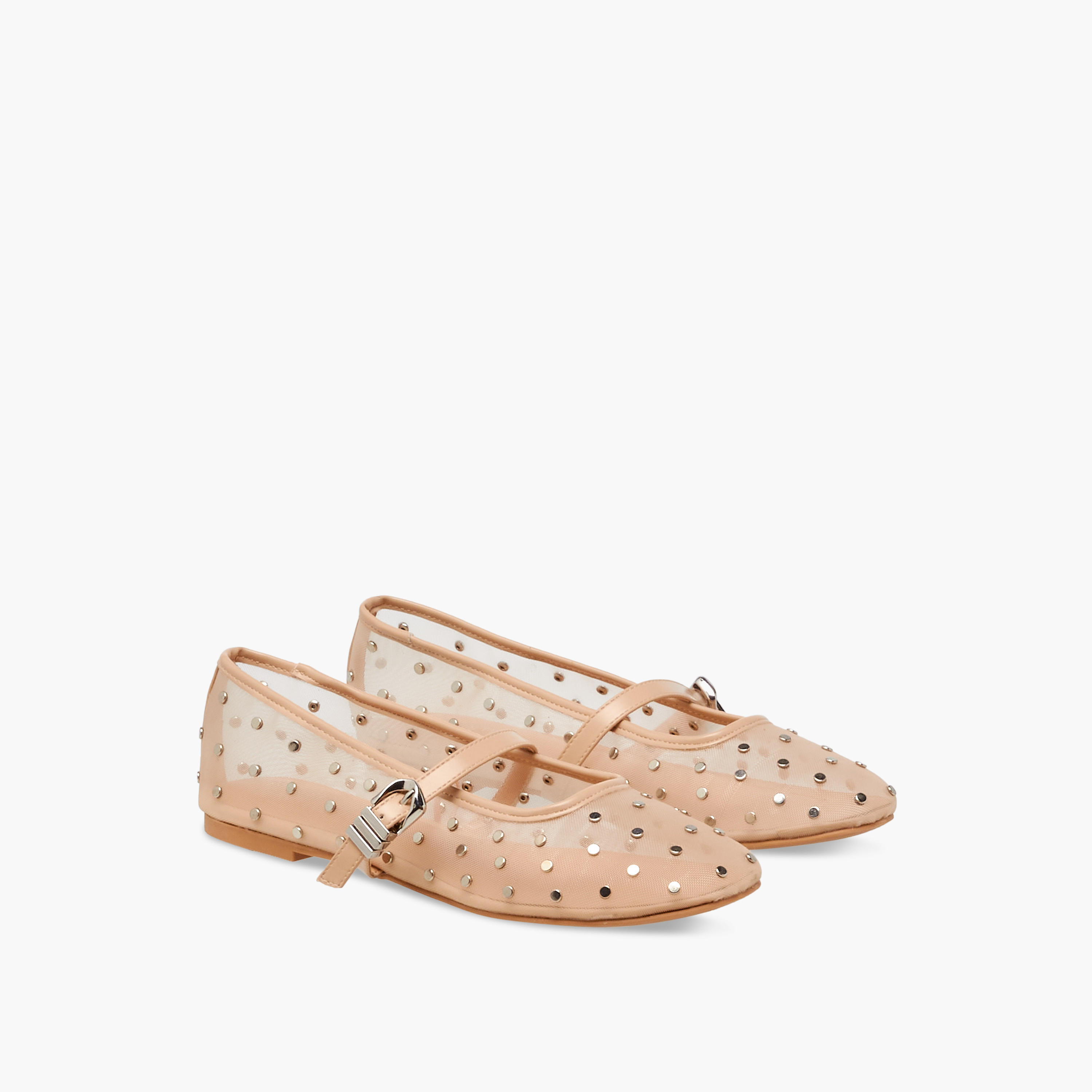 Celeste Women Studded Buckle Closure Ballerina Shoes-women-shoes-ballerinas-image-1