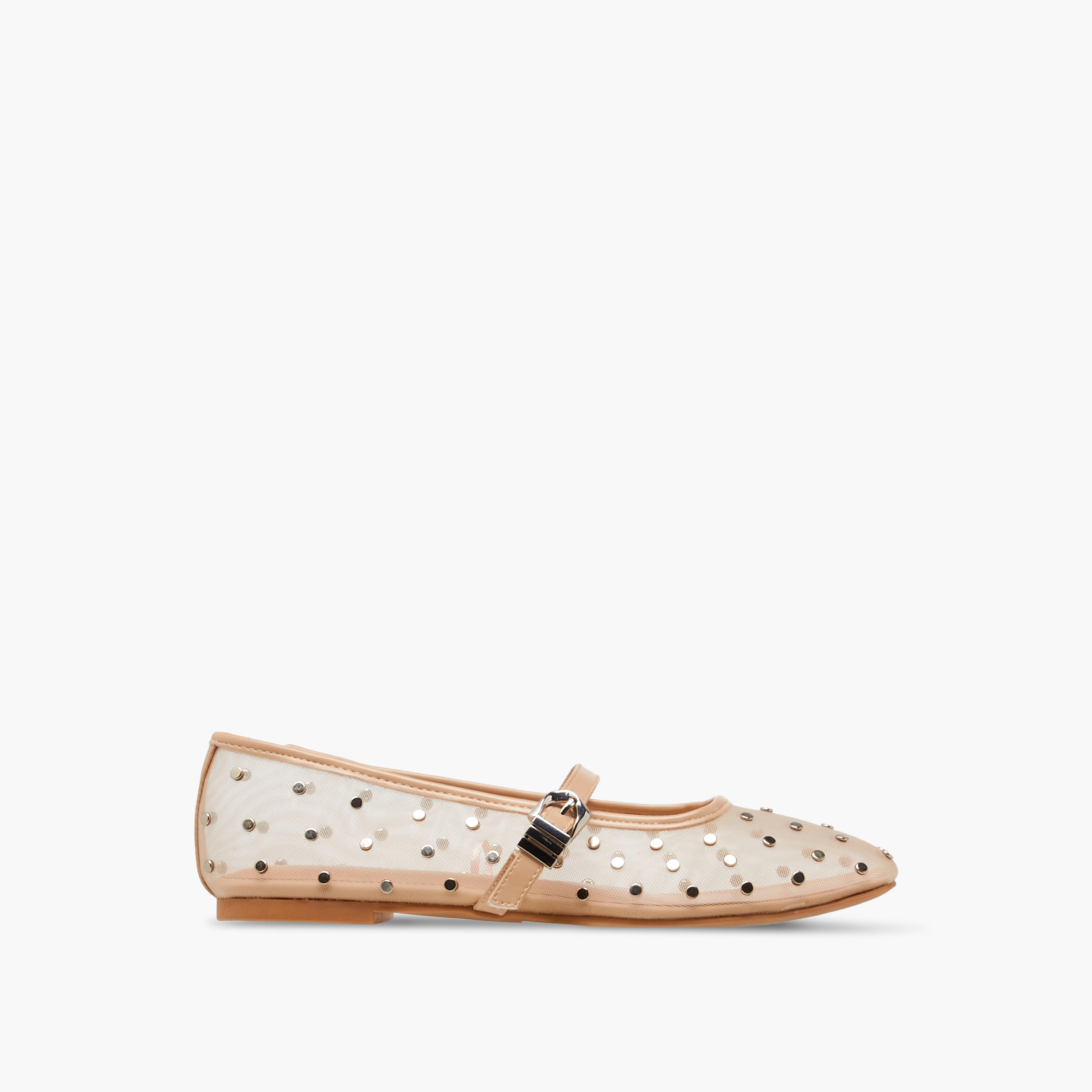 Celeste Women Studded Buckle Closure Ballerina Shoes-women-shoes-ballerinas-image-3