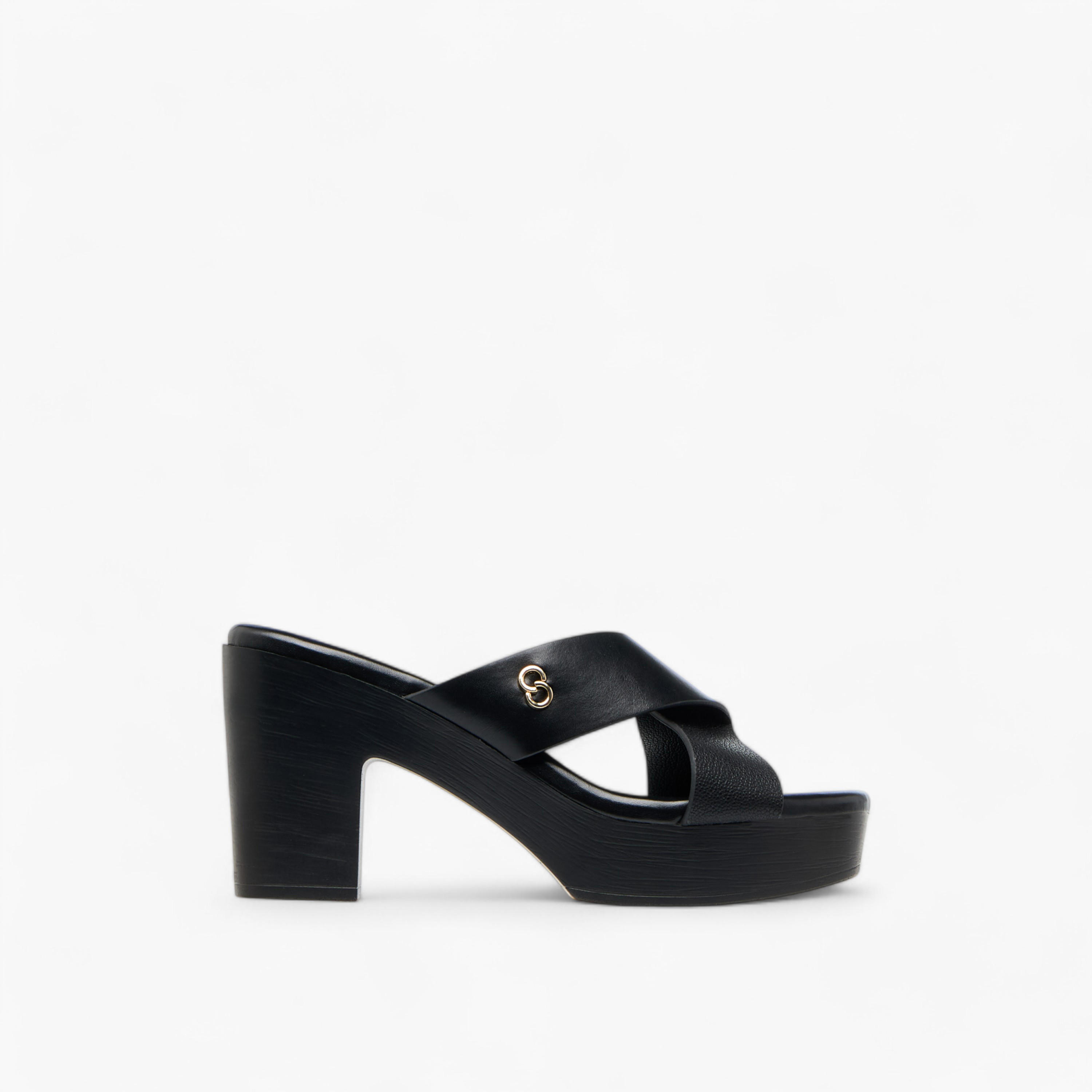 Celeste Women's Logo Accent Slip-On Cross Strap Sandals with Block Heels-women-shoes-sandals-heeled-image-3