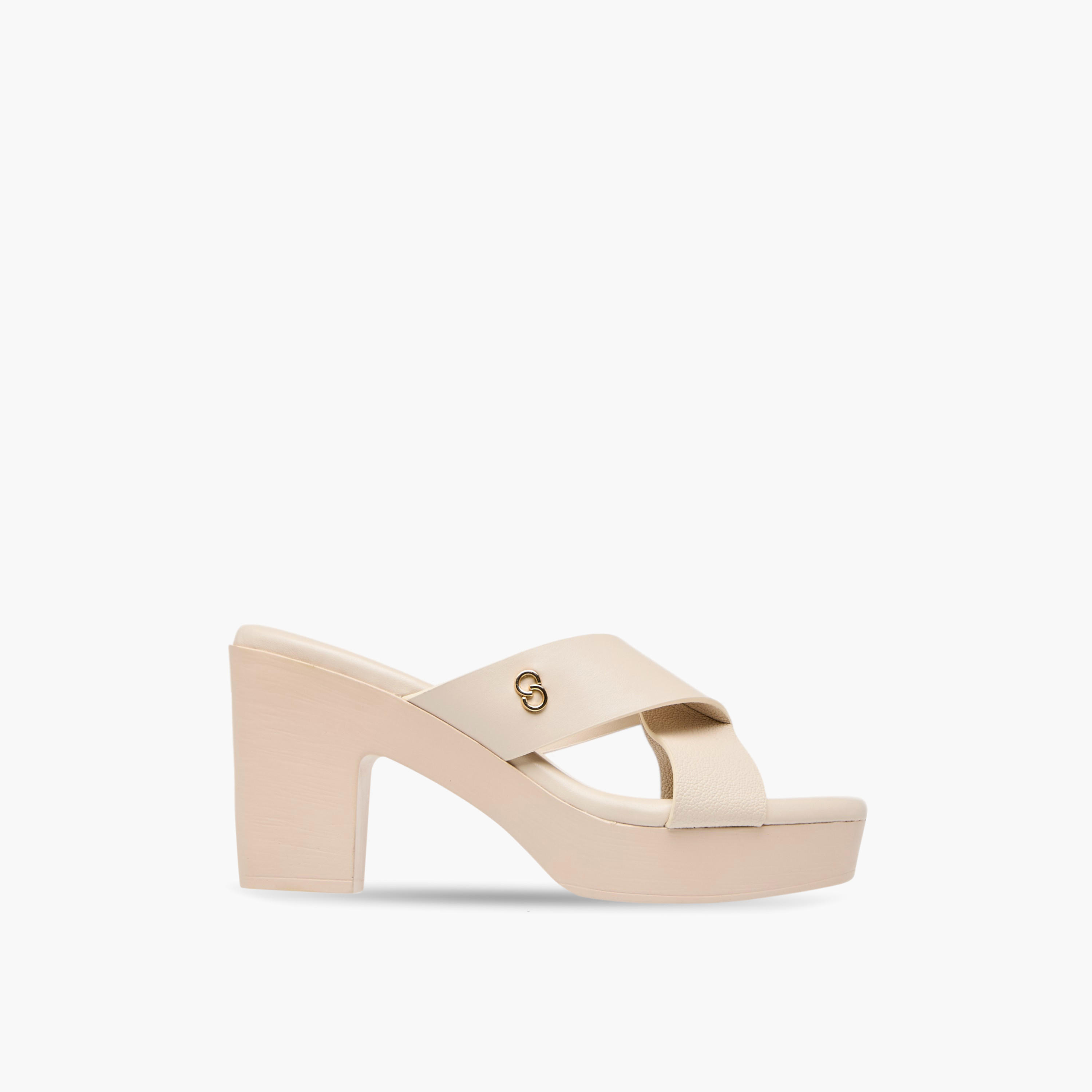 Celeste Women's Logo Accent Slip-On Cross Strap Sandals with Block Heels-women-shoes-sandals-heeled-image-3