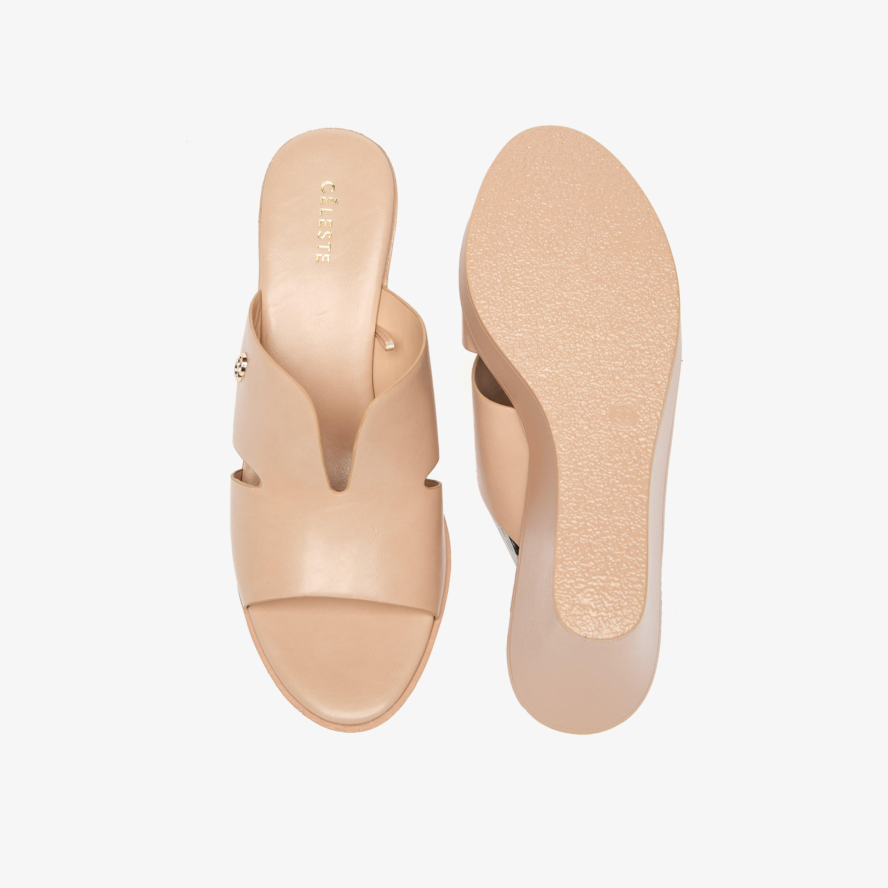 Celeste Women's Solid Slip-On Wedge Heel Sandals-women-shoes-sandals-heeled-image-9