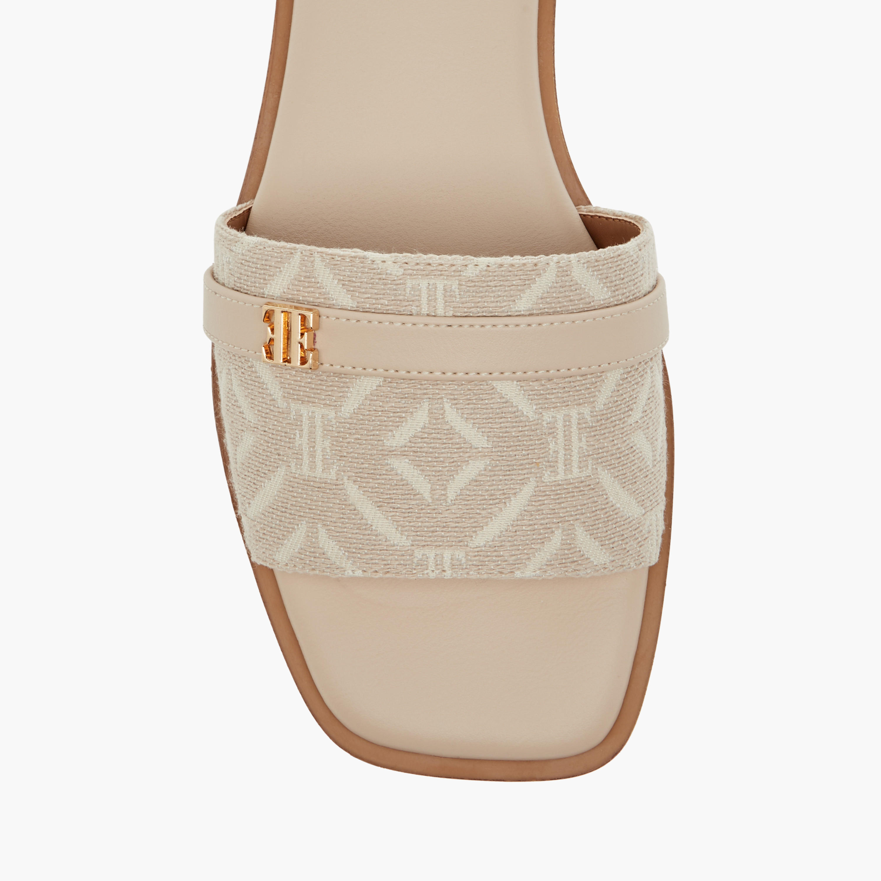 Elle Women's Textured Slip-On Sandals with Metal Accent-women-shoes-flats-sandals-image-4